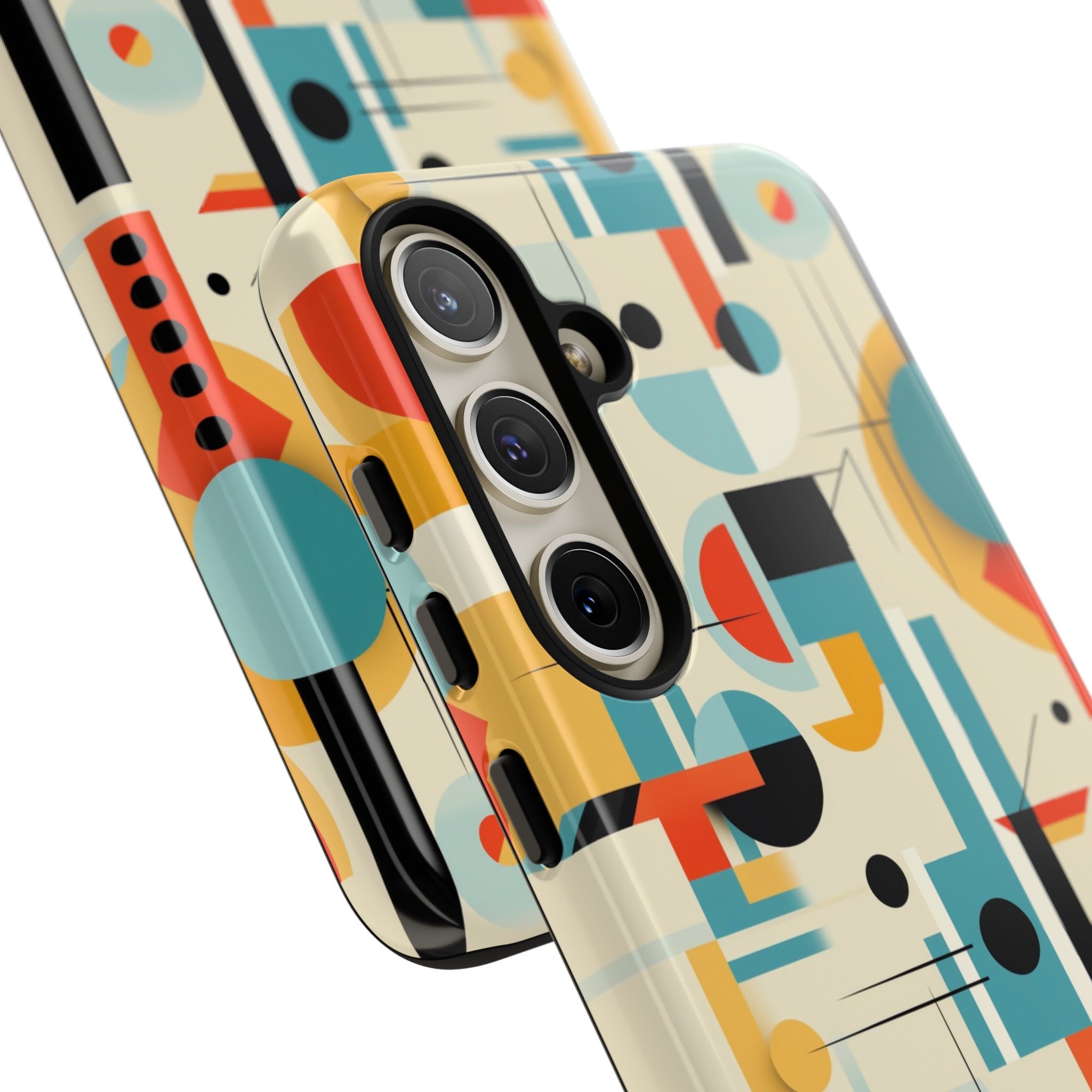 Bauhaus Designed Mid Mod Geometric Groovy Smart Phone, iPhone, Samsung Compatible Tough Cases