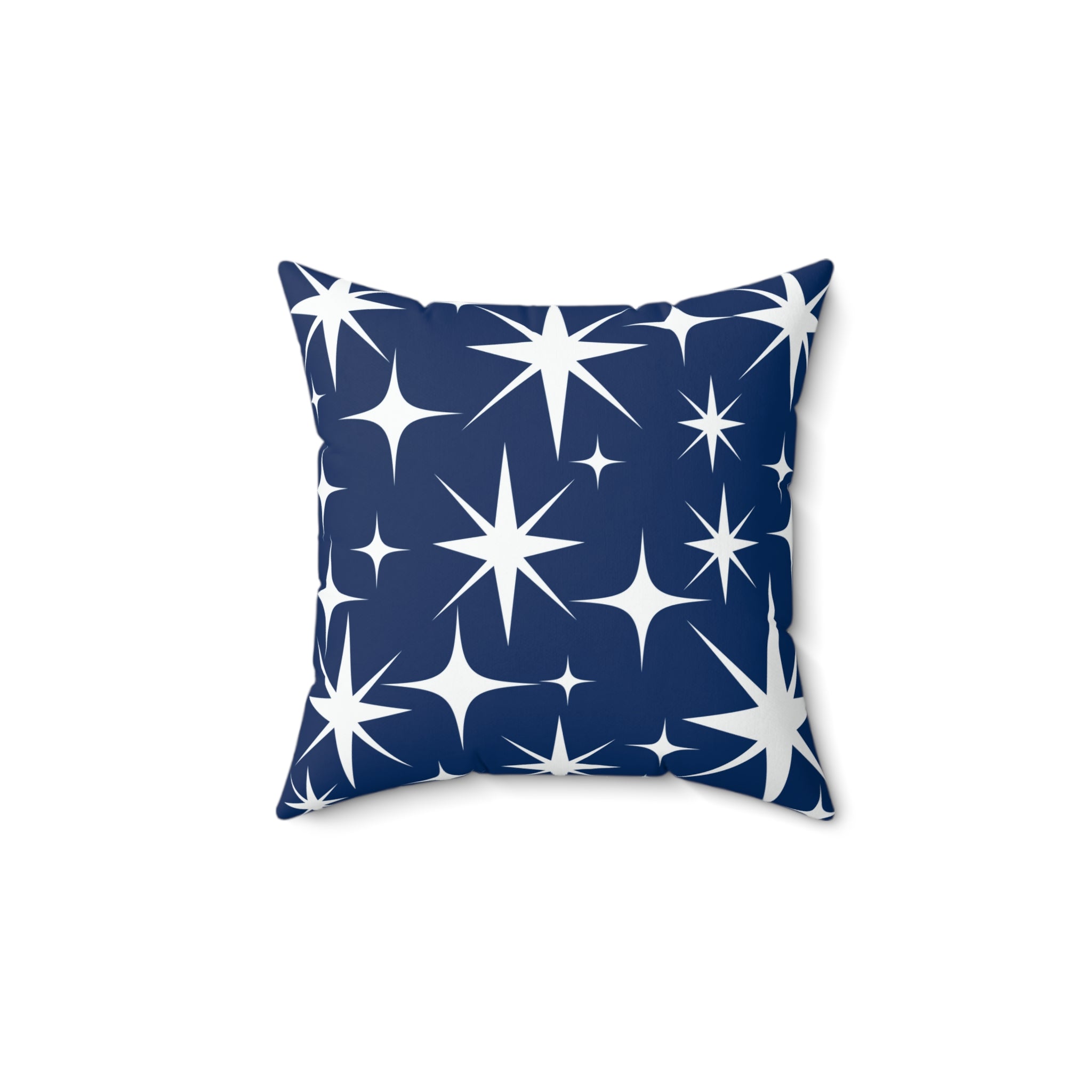 Navy Starburst Design Square Pillow - Cozy Home Accent for Dreamy Spaces - Mid Century Modern Gal
