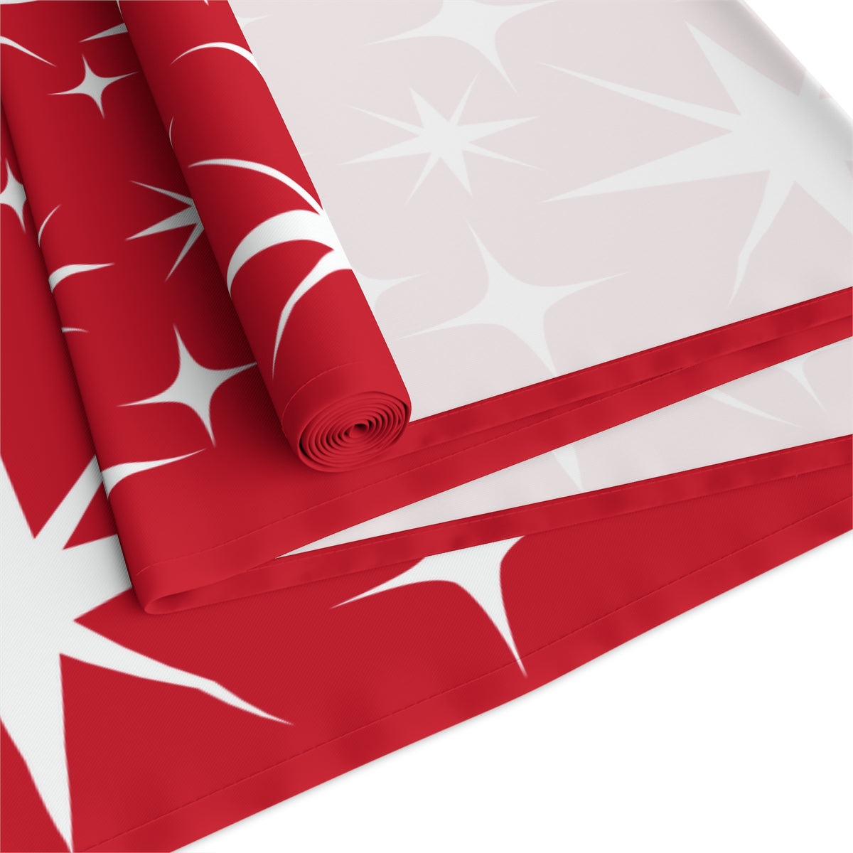50s Atomic Starburst, Red Holiday Kitsch, Mid Century Modern Designed Table Runner - Mid Century Modern Gal