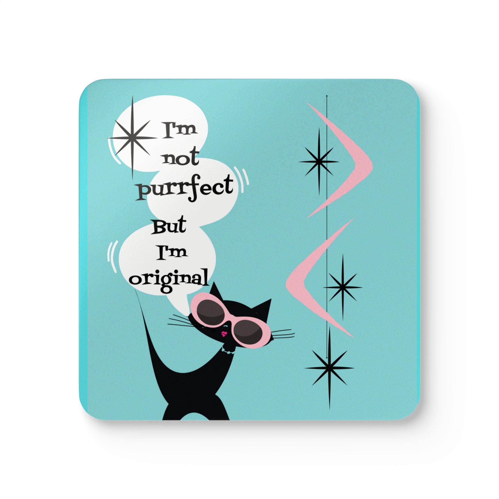 Atomic Cat Funny Retro Turquoise Blue I&