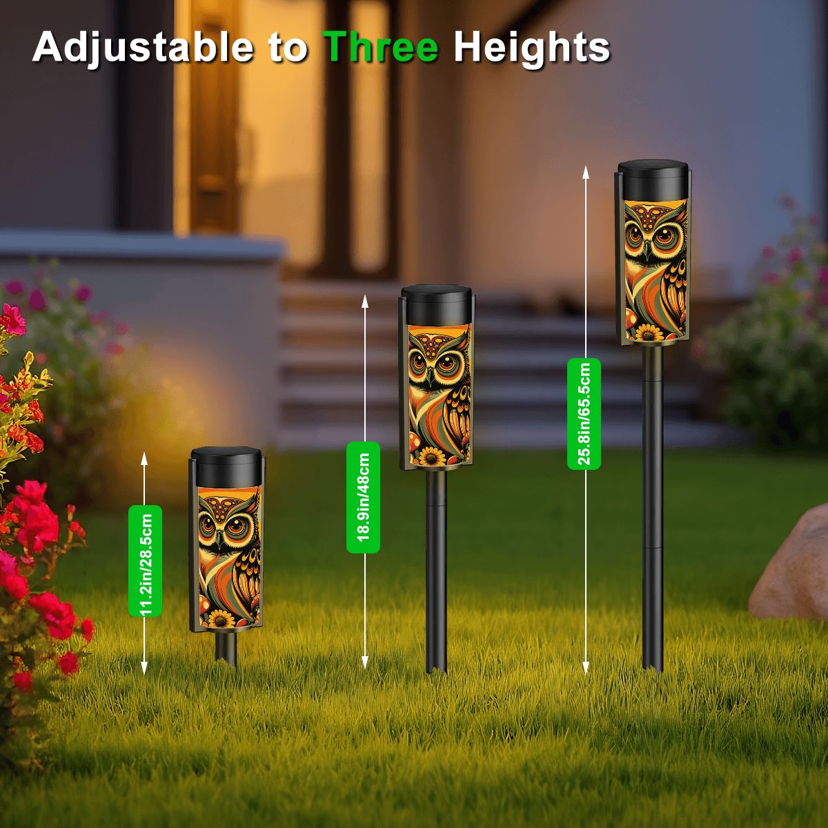 Retro 70s Owl Groovy Mushroom Mid Century Modern Outdoor Solar Lights - Mid Century Modern Gal