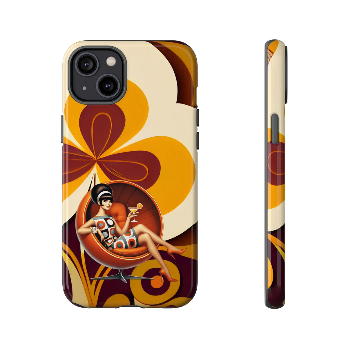 Groovy Mod 60s Retro Flower Power Phone Cases - Mid Century Modern Gal
