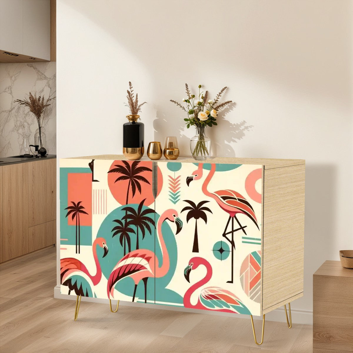 Palm Springs California Mid Century Modern Decor Wooden Storage Cabinet - Mid Century Modern Gal