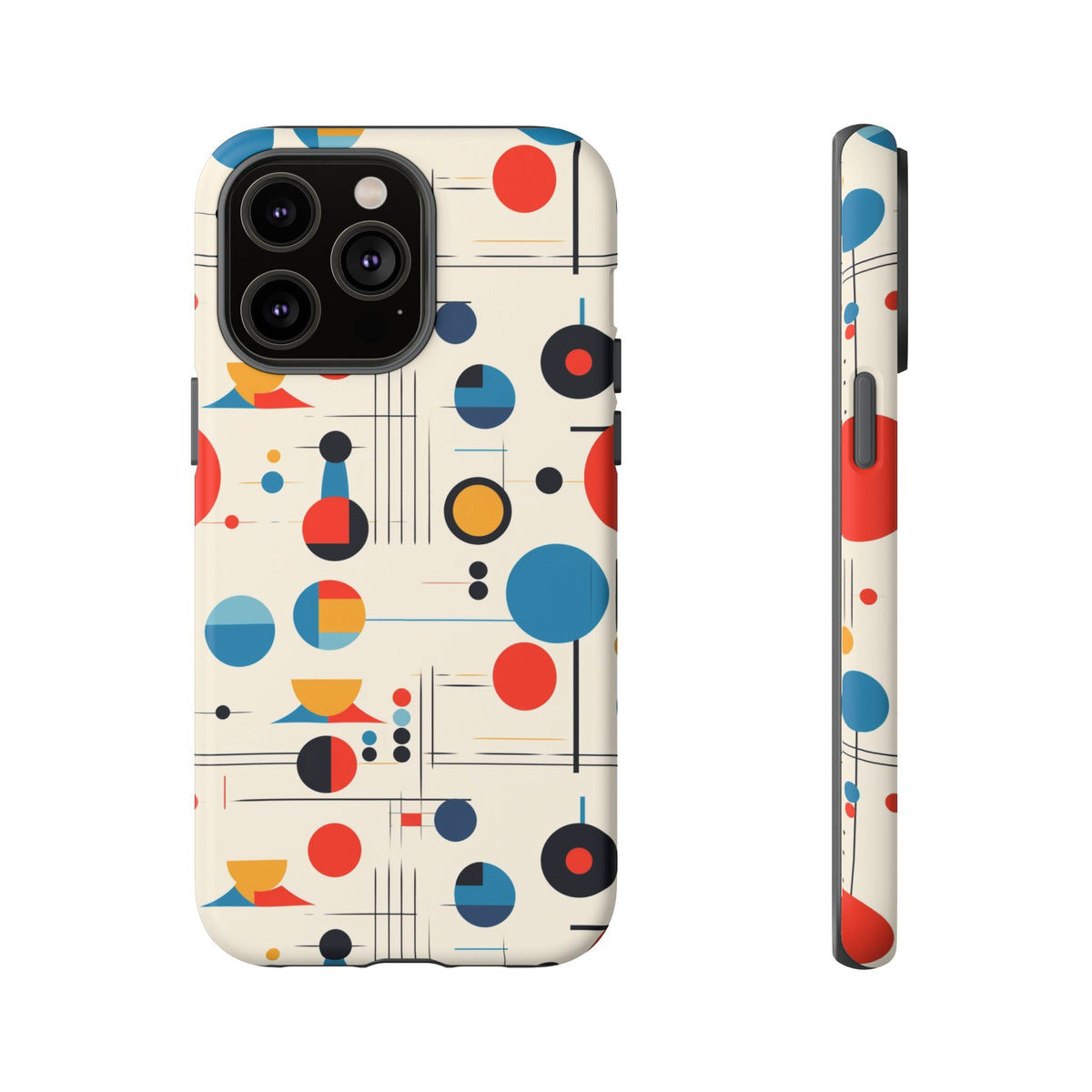 Mid Mod Bauhaus Designed iPhone, Samsung, Pixel Retro Phone Tough Cases