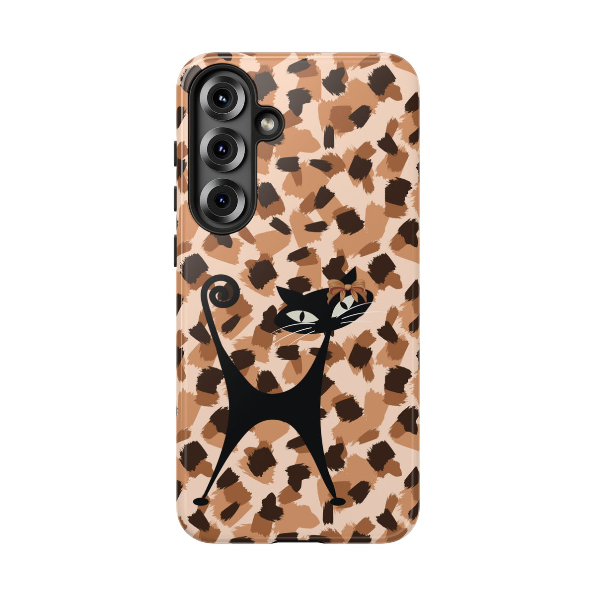 Mid Century Modern Atomic Cat, Animal Print Kitschy Trendy Smart Phone Tough Cases
