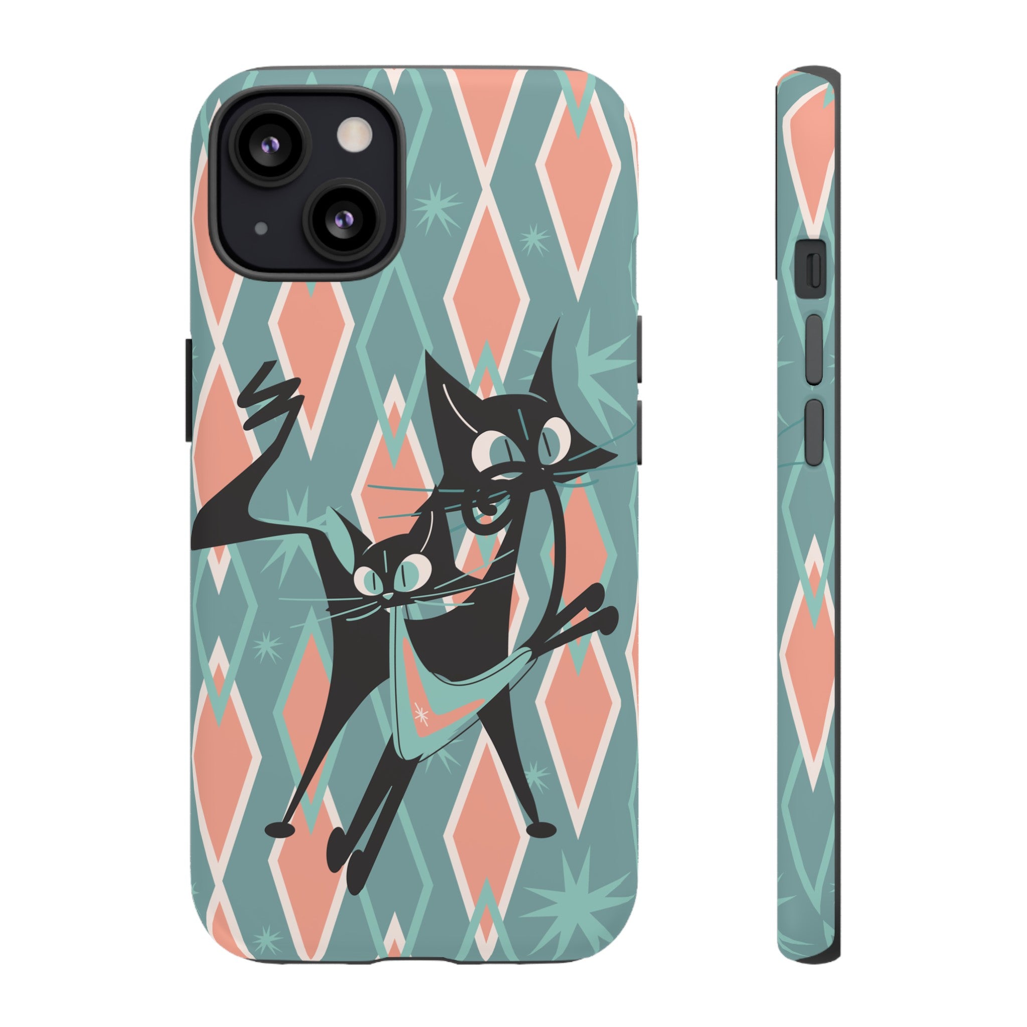 Mid Mod Atomic Cat Kitschy Retro Chic Samsung, Smart Phone Tough Cases