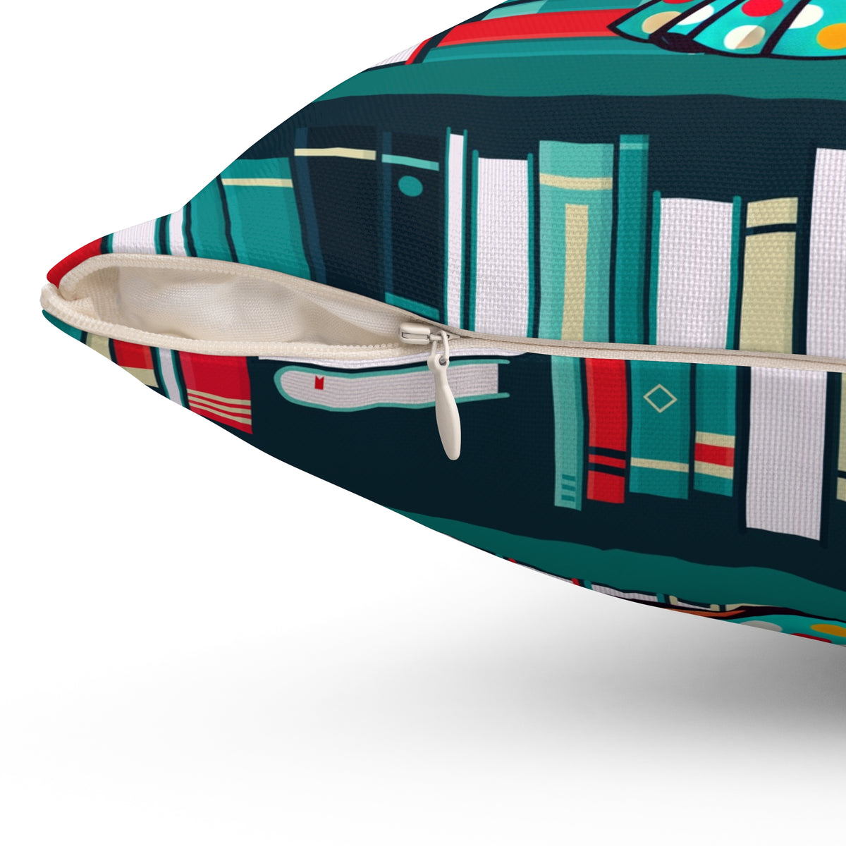 Reading Pillow, Cozy Read and Relax Literary Pillow - Cute Book Lover Decor - Mid Century Modern Gal