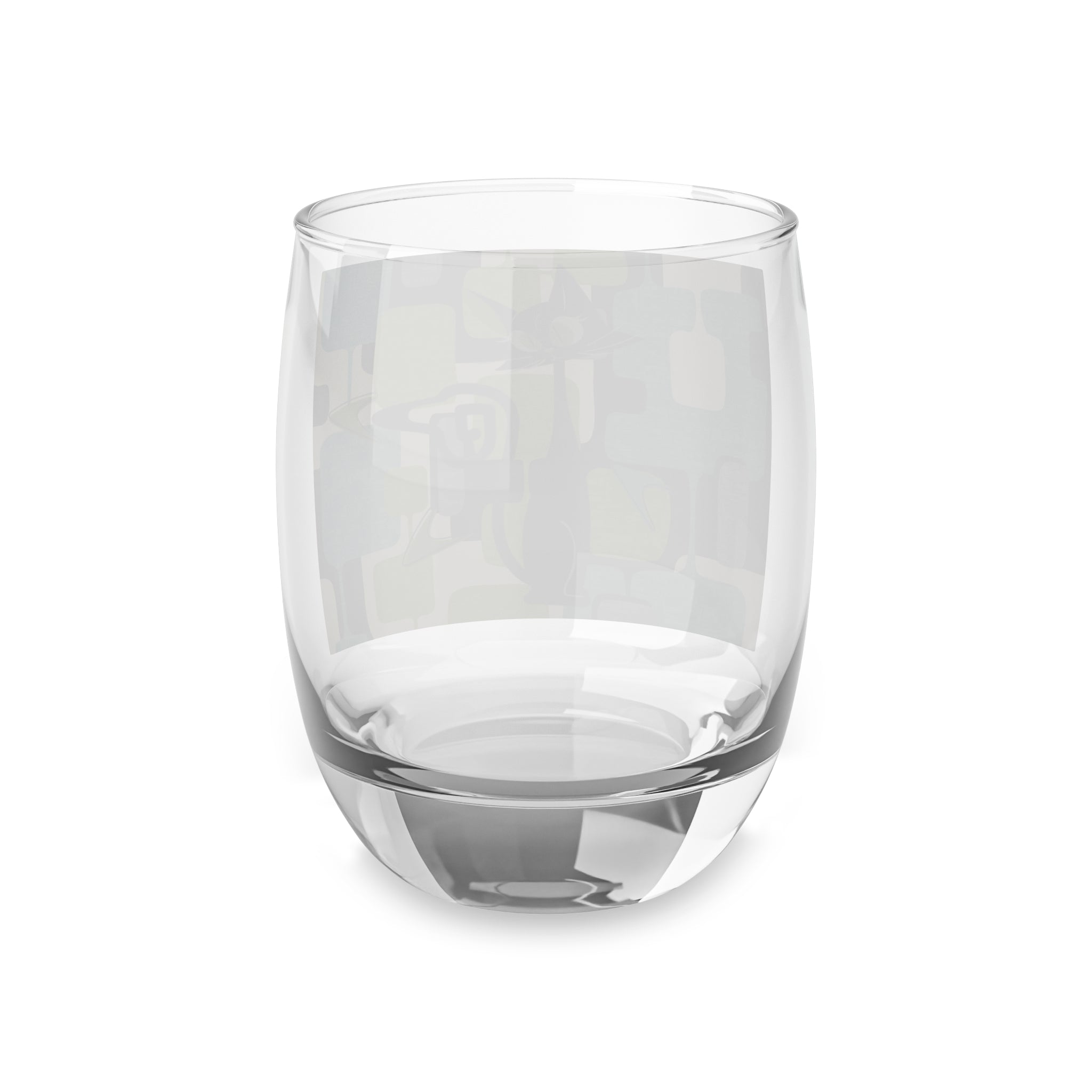 Atomic Cat Bar Glass, Mid Century Modern Barware With Geometric Designed 6 oz. Whiskey Glass - Mid Century Modern Gal