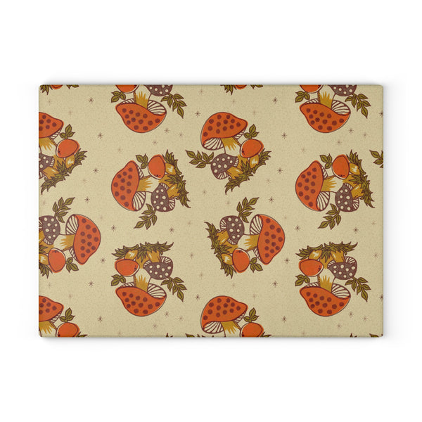 Vintage Merry Mushroom 70s Kitchen Glass Cutting Board