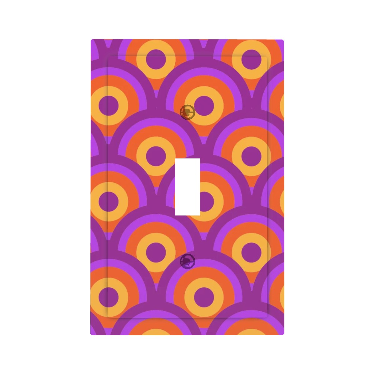 Modern Groovy Retro Orange, Purple Modern Switch Cover 1-Gang 1 Toggle - Mid Century Modern Gal