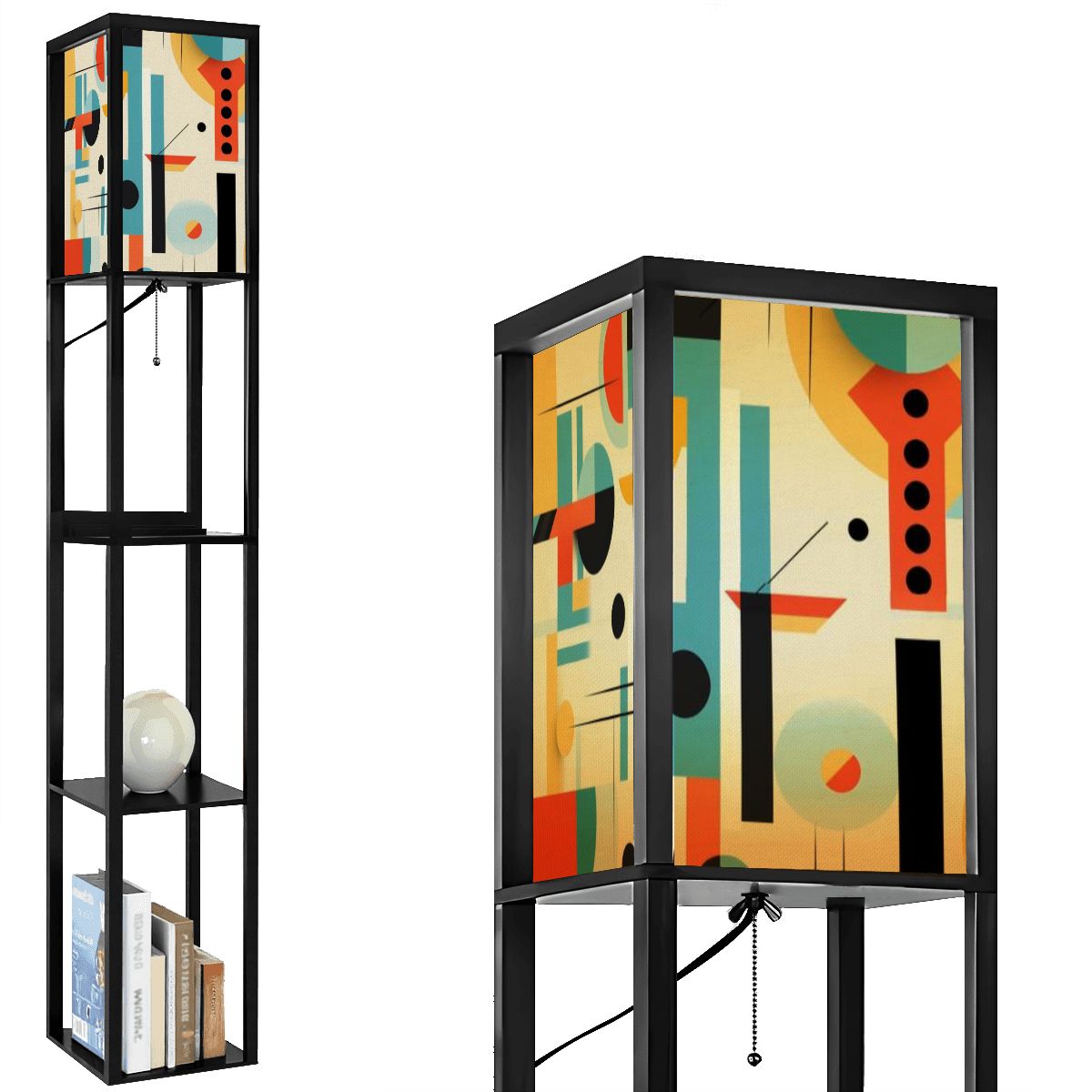 Mid Century Modern Geometric Bauhaus Mid Mod Retro Floor Lamp With Shelves - Mid Century Modern Gal