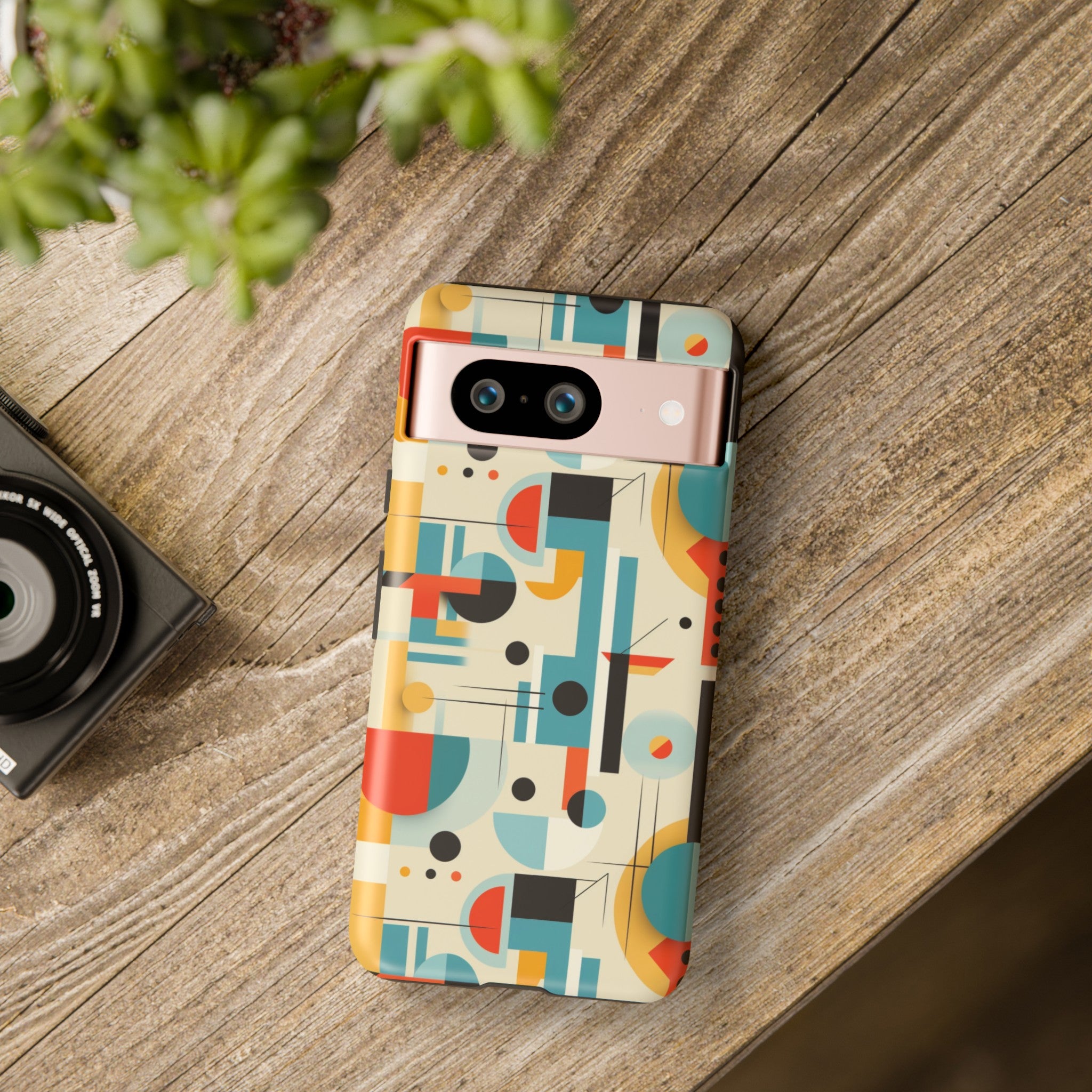 Bauhaus Designed Mid Mod Geometric Groovy Smart Phone, iPhone, Samsung Compatible Tough Cases