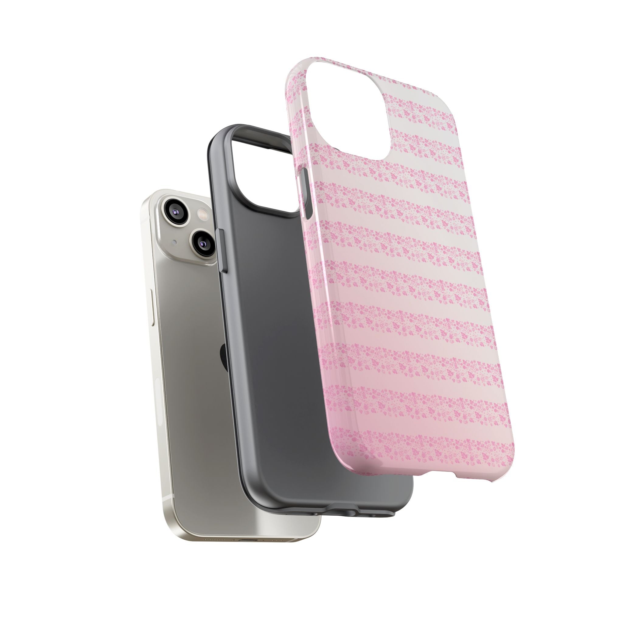 Pink Pyrex Gooseberry Striped Phone Case, Stylish Phone Cover, Tough Protective Case, Cute Cell Phone Case, Trending Gift for Her