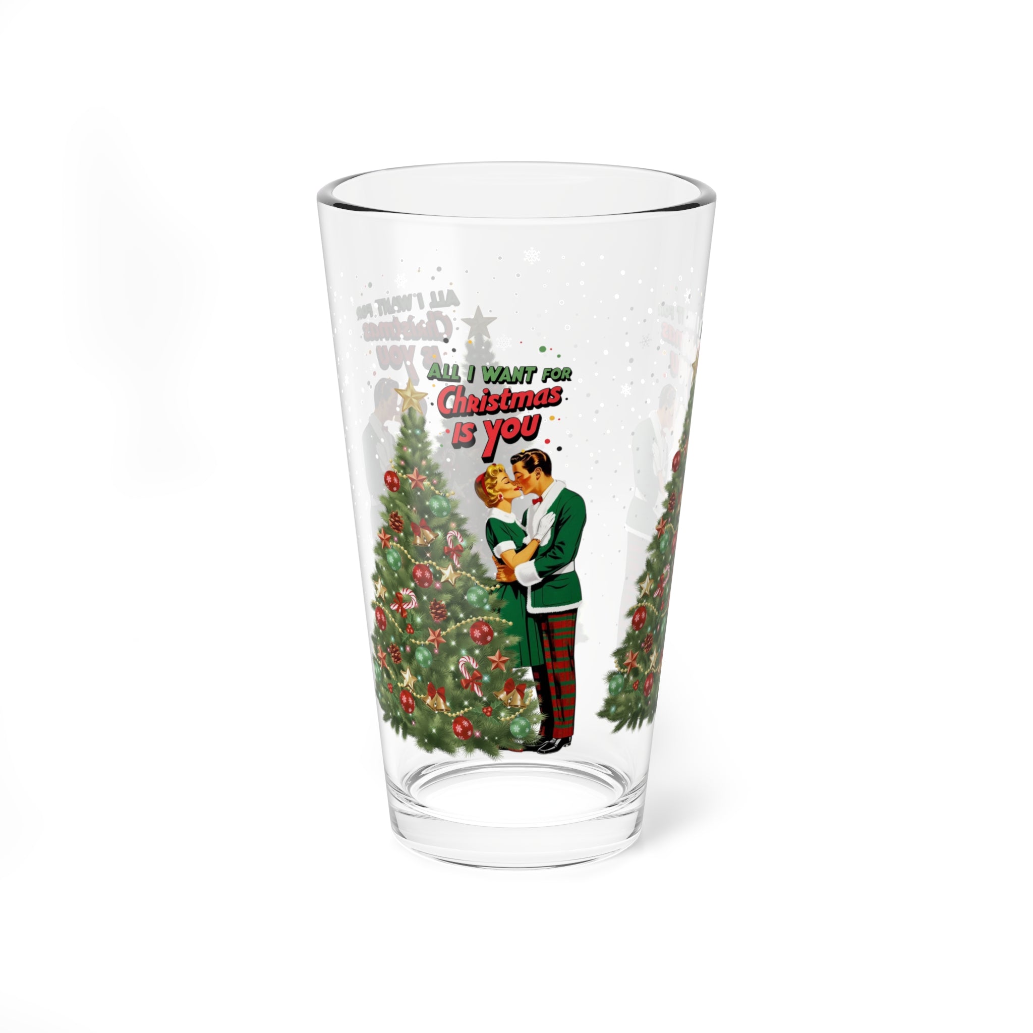 Mid Century Modern Christmas Mod Drinkware Festive Christmas | "All I Want for Christmas is You" Design - Mid Century Modern Gal