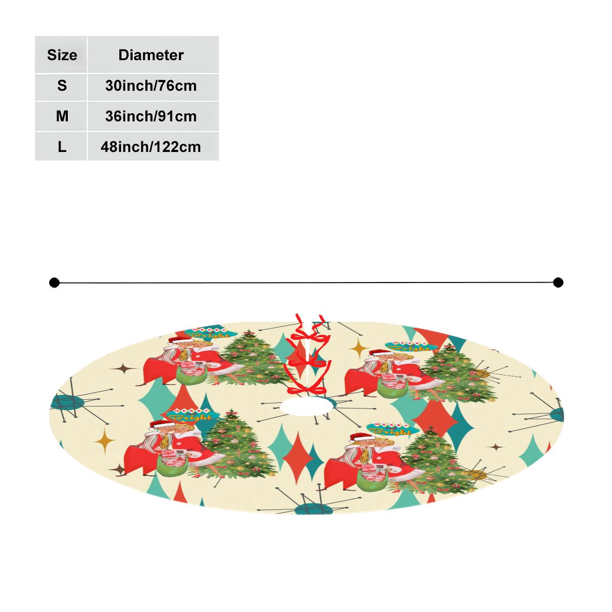 Mid Century Modern Kitschy Retro Vintage Christmas Tree Skirt - Mid Century Modern Gal