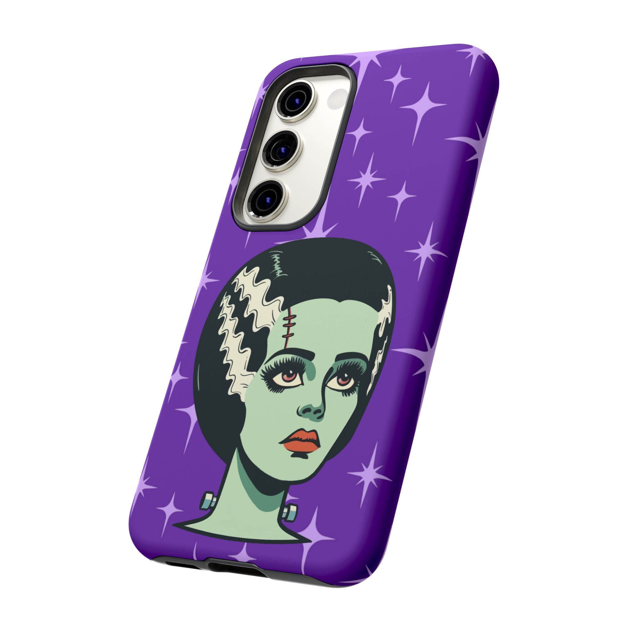 Bride of Frankenstein Retro Mid Mod Horror Buff Purple Halloween Tough Phone Case