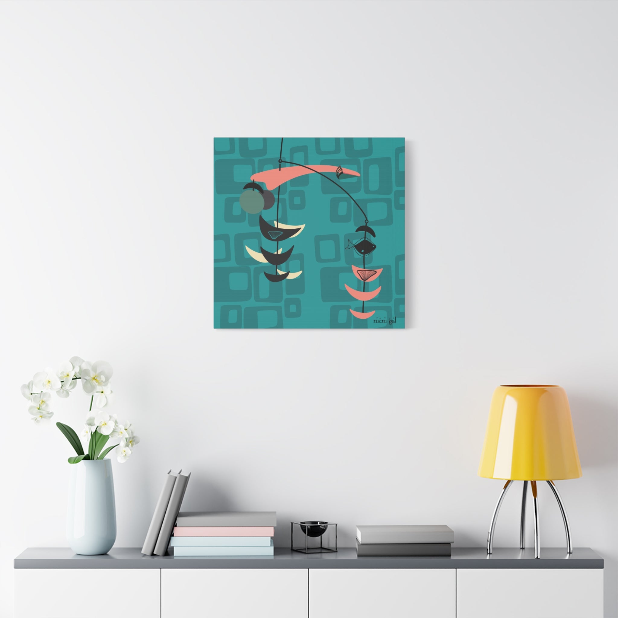Mid Century Modern Fish Art Modern Abstract Wall Art Canvas - Stylish Home Decor for Contemporary Spaces - Mid Century Modern Gal