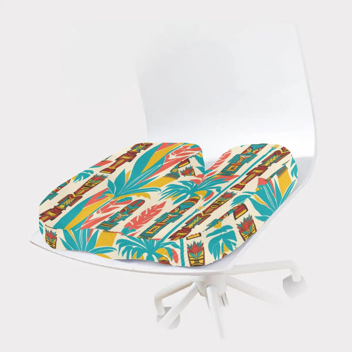 Mid Century Modern Tiki Designed Orthopedic Memory Foam Seat Cushion - Mid Century Modern Gal