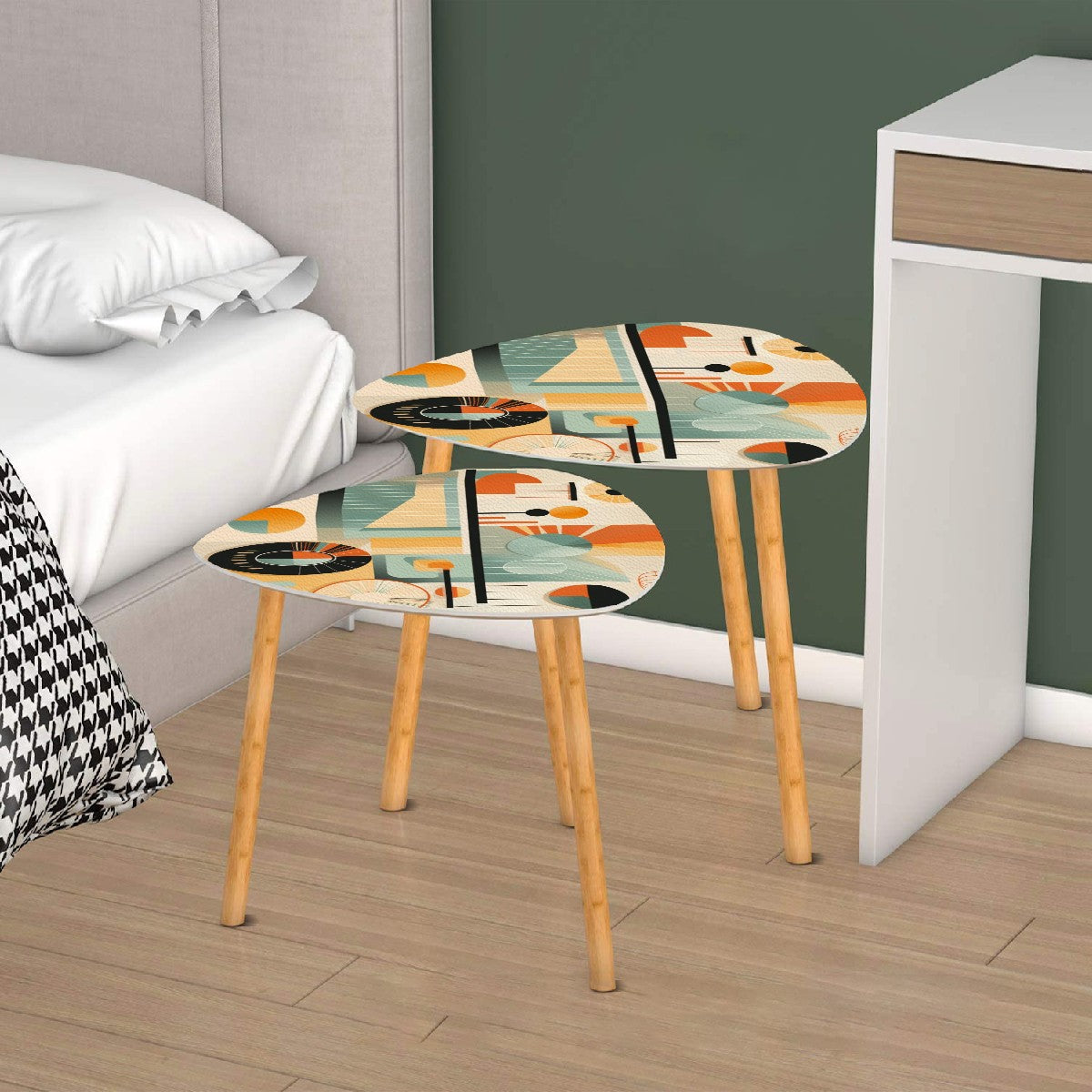Mid Century Modern Bauhaus Designed Retro Nesting Tables - Mid Century Modern Gal