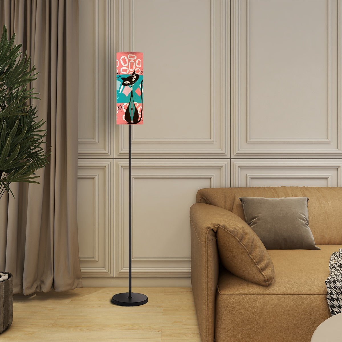 Atomic Kitty Cat, Kitschy Mid Century Modern Floor Lamp Modern Standing Lamp - Mid Century Modern Gal
