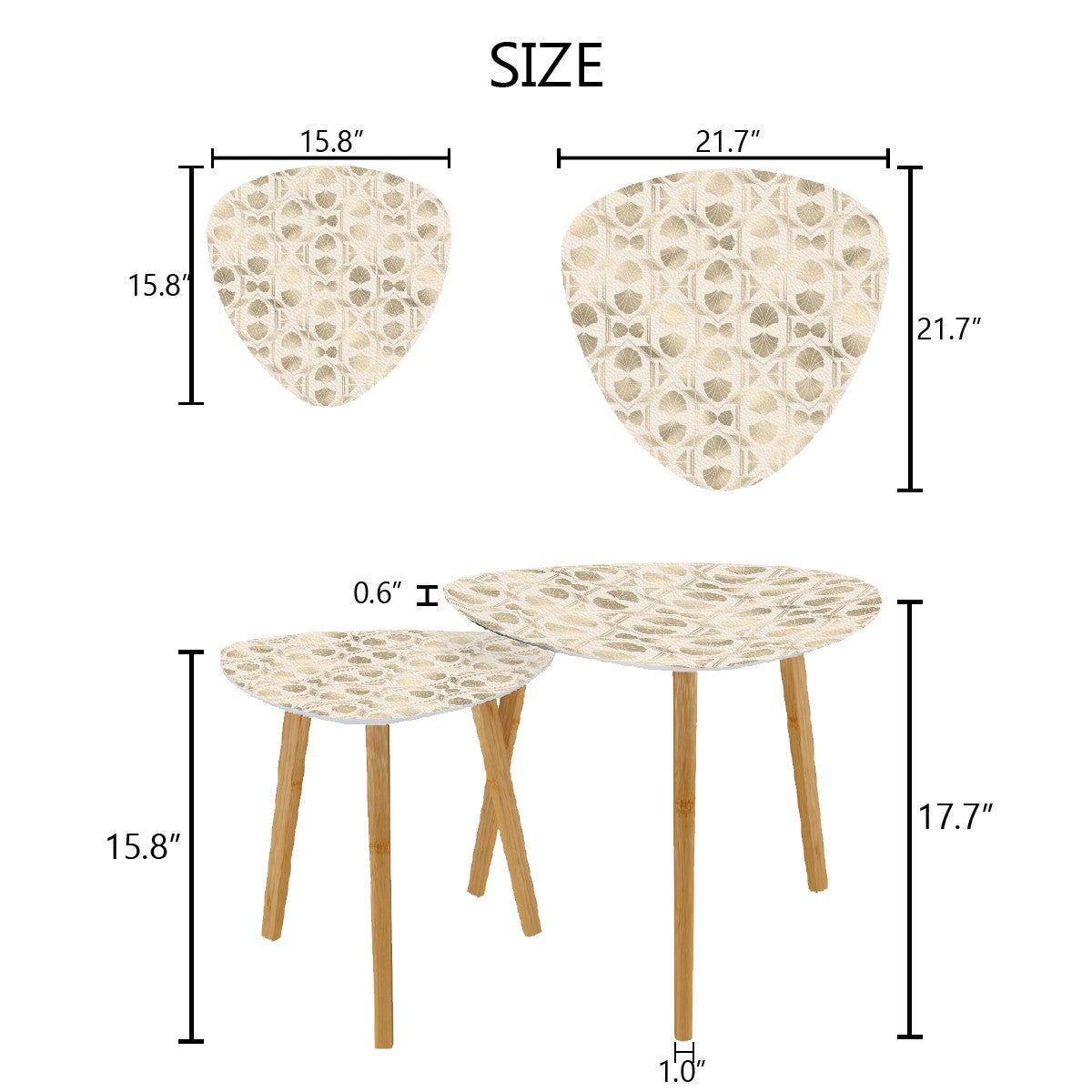 Art Deco Gold Shell Mid Century Modern Nesting Tables, Side Tables MCM Furniture - Mid Century Modern Gal