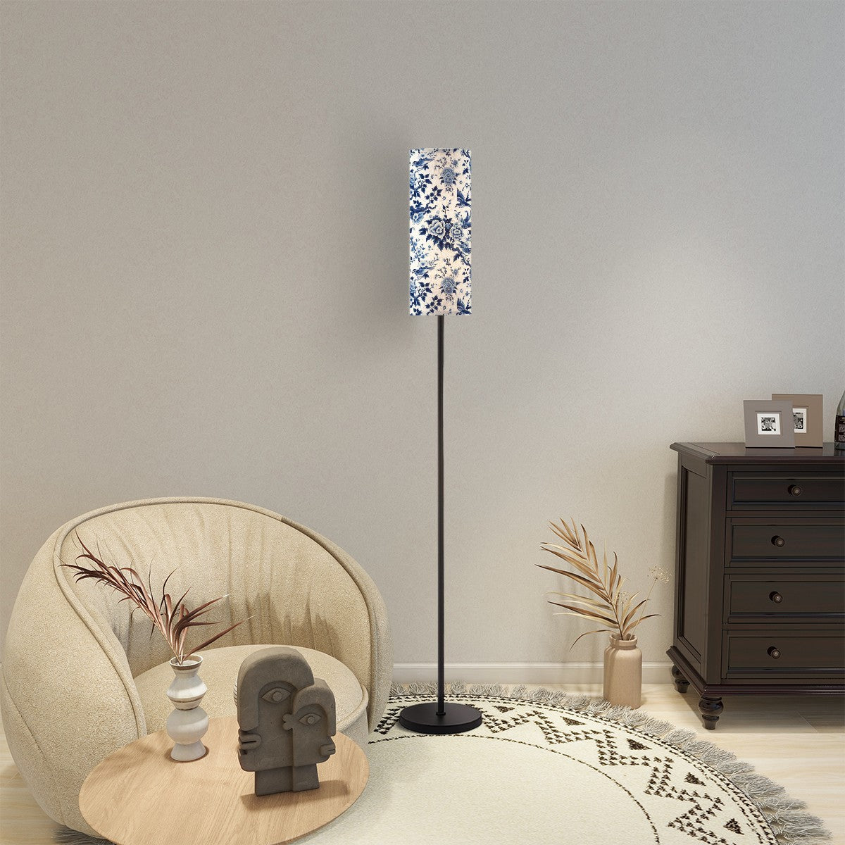Chinoiserie Modern Slim Floor Lamp With Remote - Mid Century Modern Gal