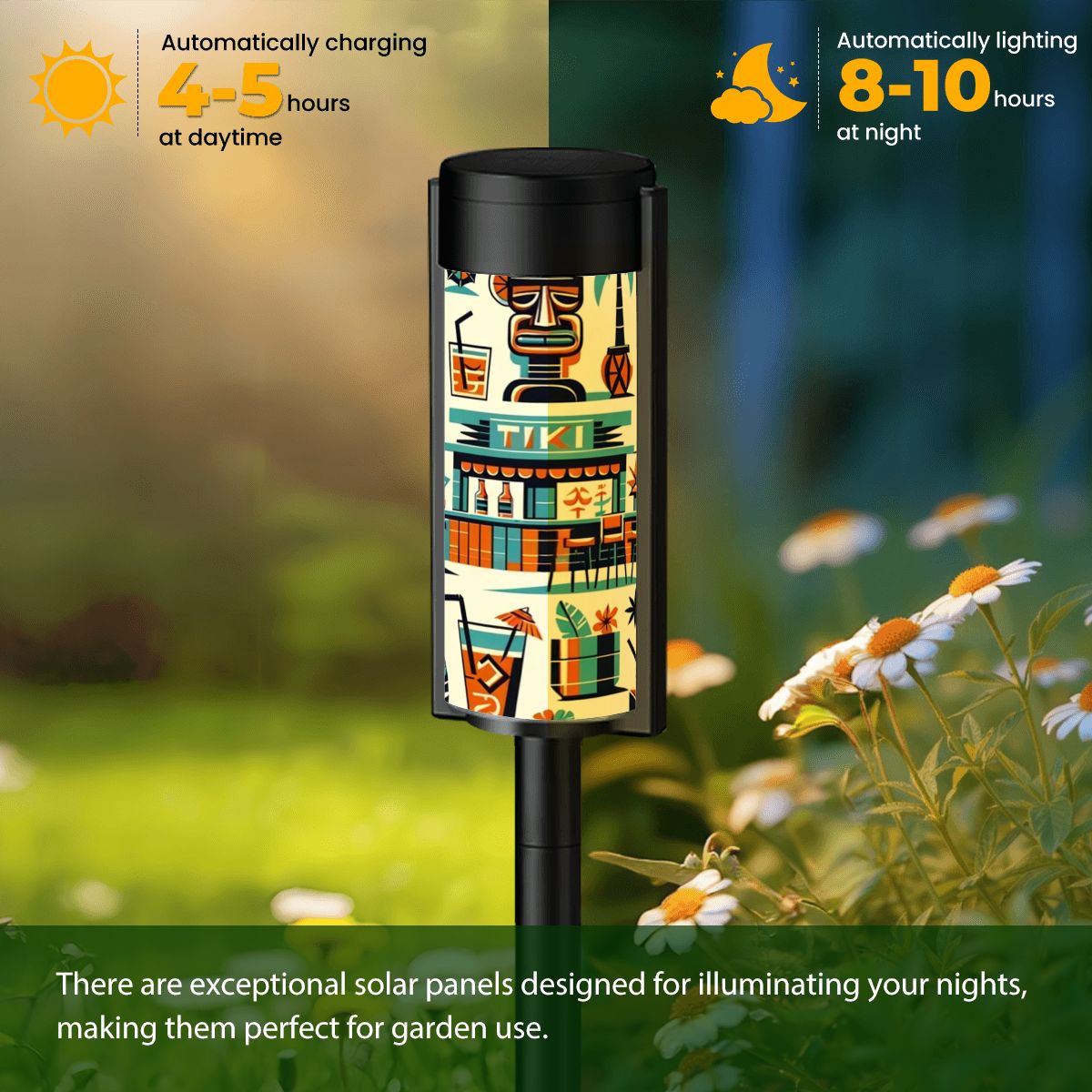 Mid Mod Tiki Time Retro Kitsch Outdoor Garden Mid Century Modern Solar Lights - Mid Century Modern Gal
