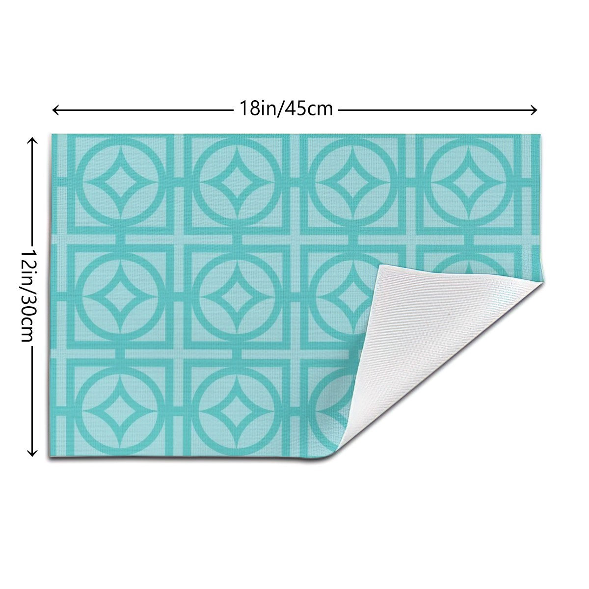 Breeze Block Aqua Blue Palms Springs Cali Style Woven Placemat - Mid Century Modern Gal