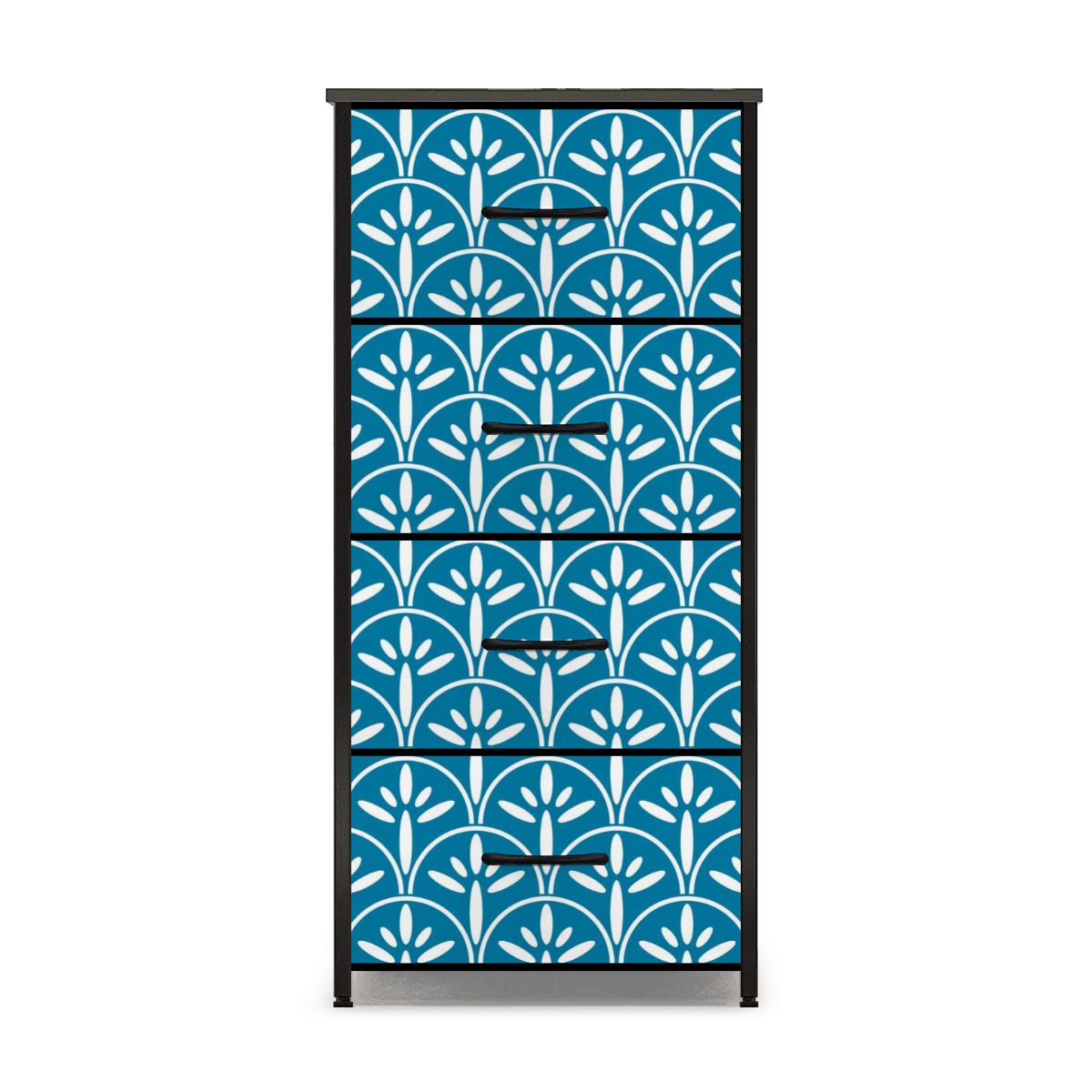 Mid Century Modern Stylish Art Deco Teal and White MCM 4-Drawer Dresser - Mid Century Modern Gal