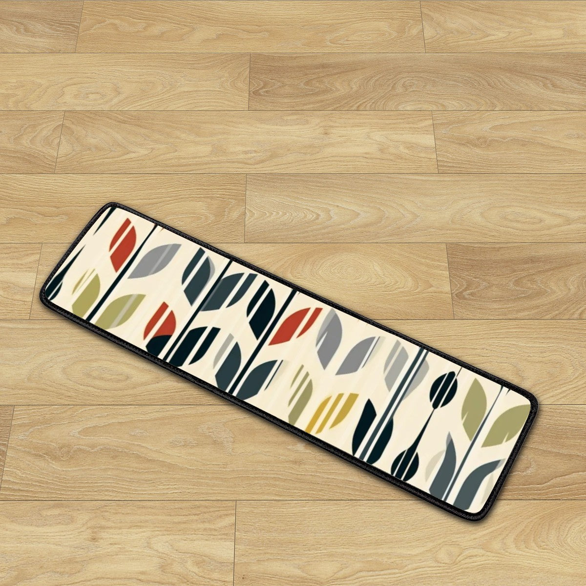 Mid Century Modern Scandinavian Leaves Retro Non Slip Carpet for Stairs Treads - Mid Century Modern Gal