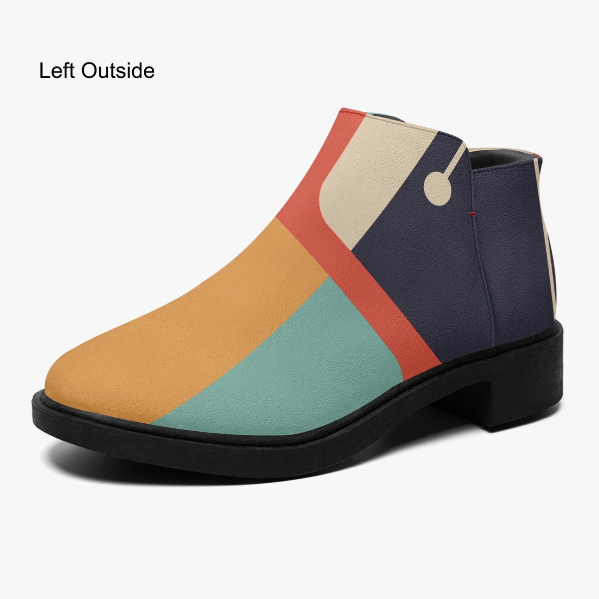 Mid Century Modern Fashion Shoe Boots With Kitschy Atomic Cat On Heel - Mid Century Modern Gal