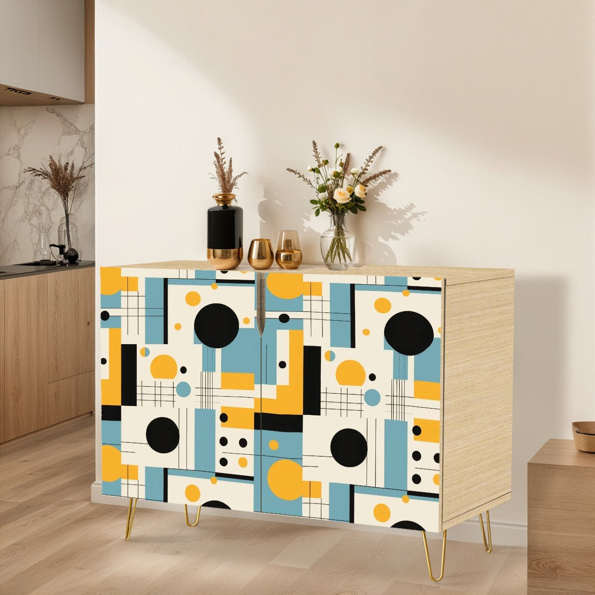 Mid Century Modern Bauhaus Designed Retro Side Board Storage Cabinet - Mid Century Modern Gal