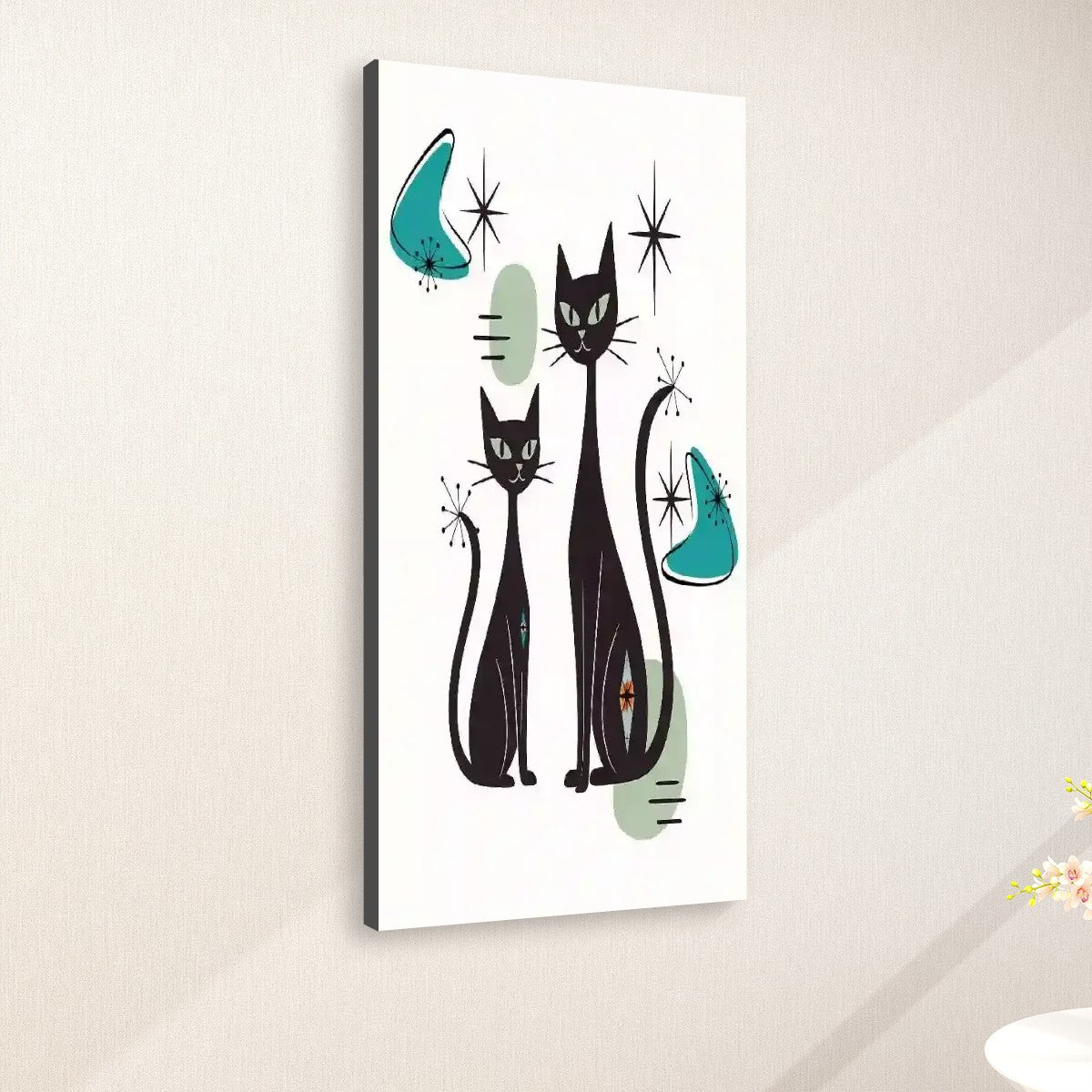 Atomic Kitschy Cats Boomerang Starburst MCM Wall Art - Mid Century Modern Gal
