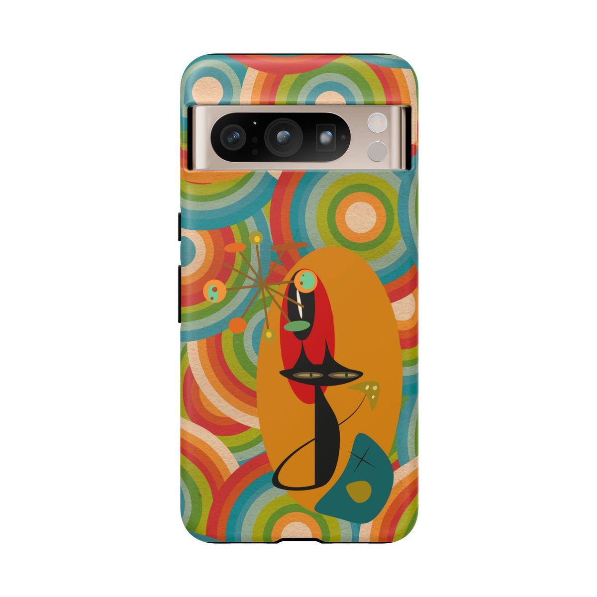 Atomic Cat, Retro 70's Pattern, MCM Smart Phone Tough Phone Case