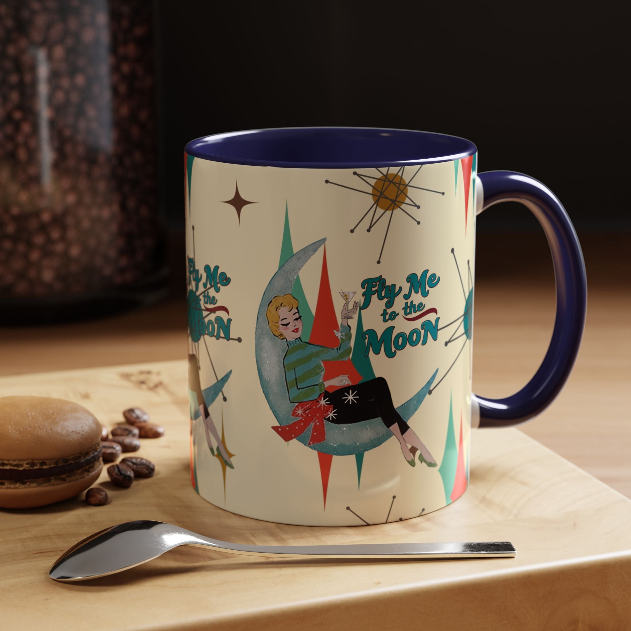 Mid Century Modern Retro Christmas Mug, &