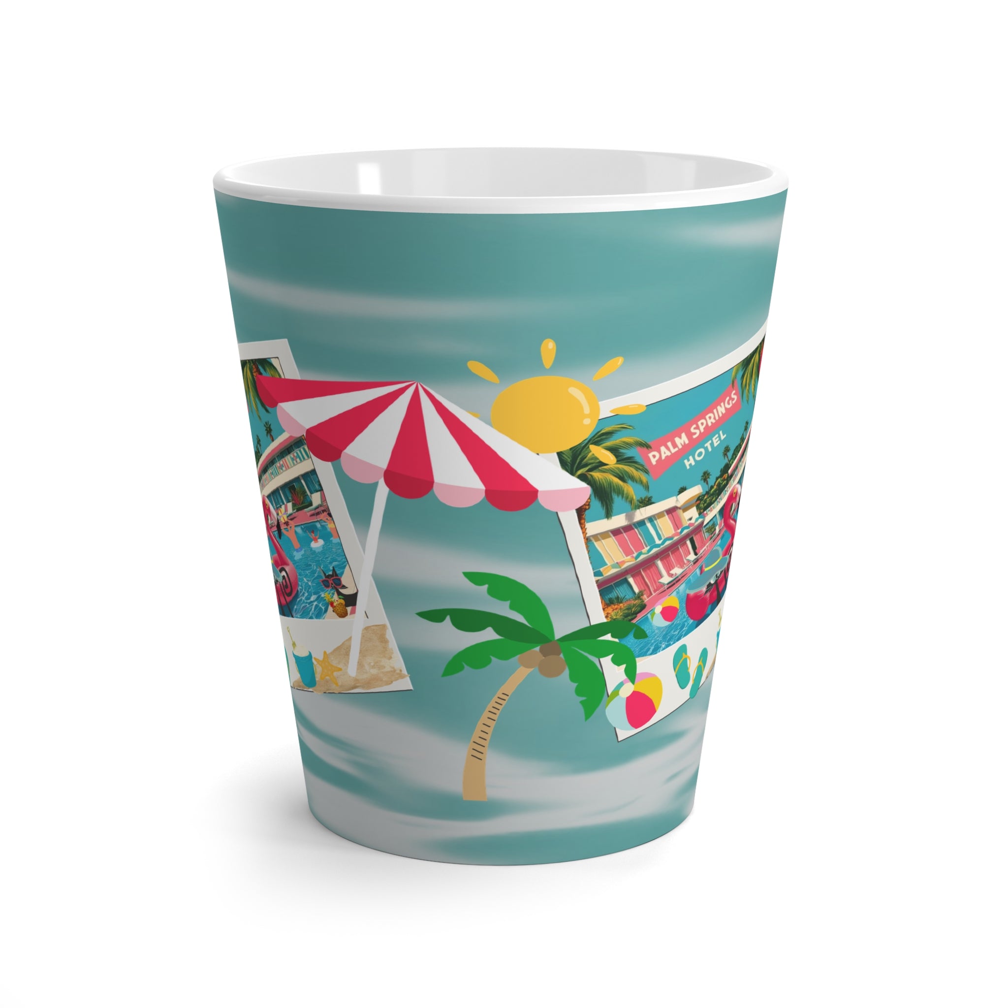 Atomic Cats, Kitschy Flaminogo Retro Palm Springs Latte Mug – Perfect for Summer Sips and Chill Vibes - Mid Century Modern Gal