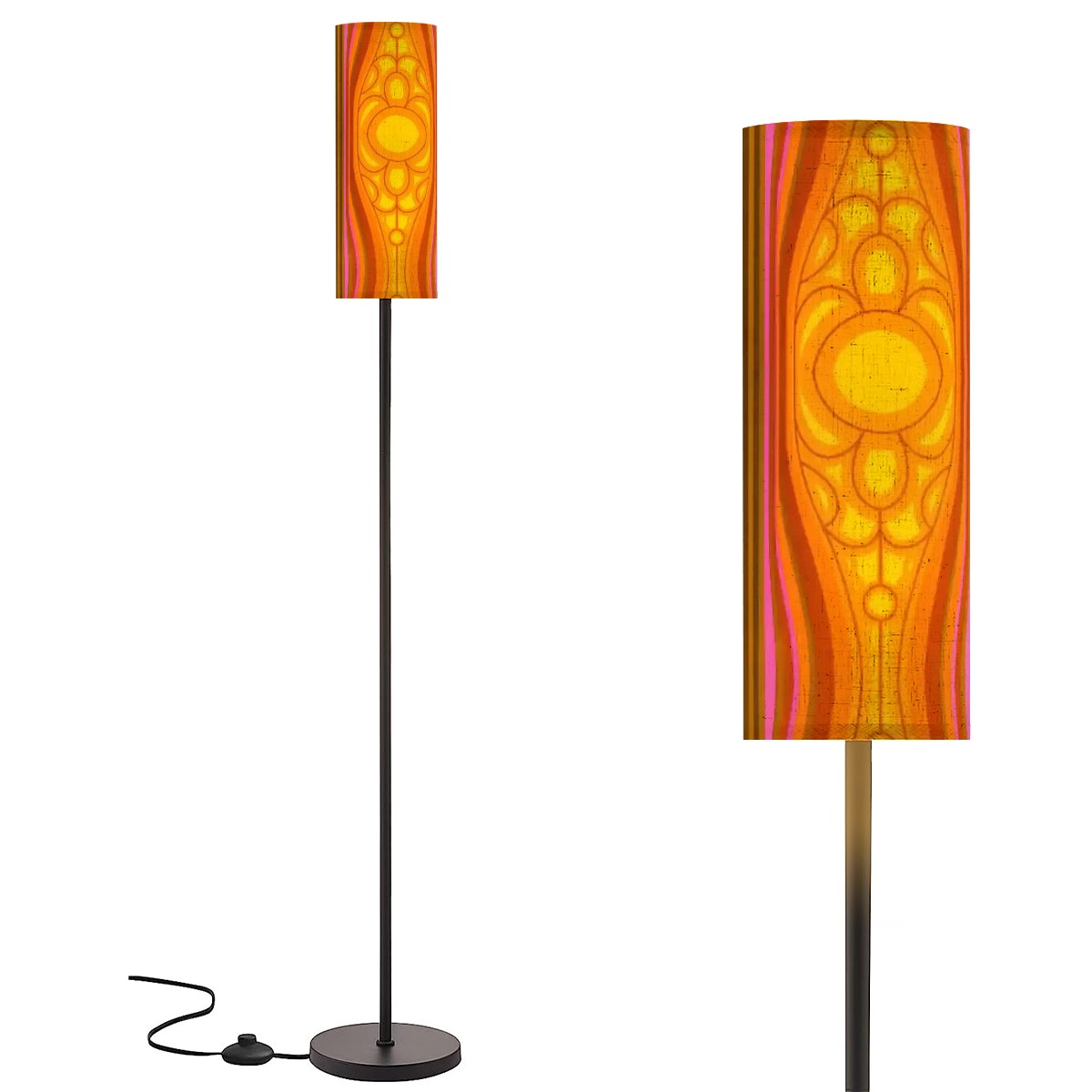 Retro 70s Groovy Mid Century Modern Slim Floor Lamp - Mid Century Modern Gal