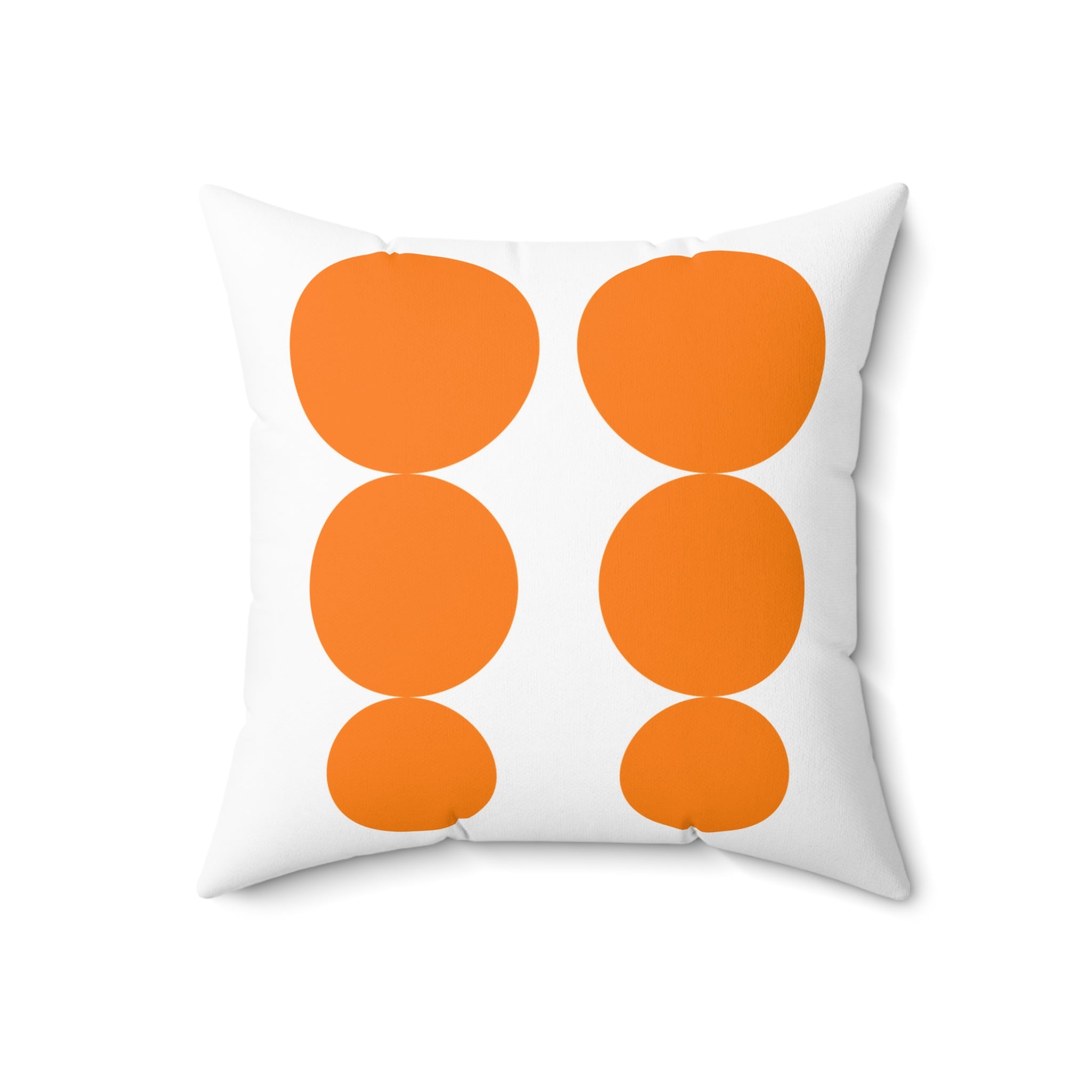 Modern Geometric Orange Pyrex Dot Pillow - Stylish Home Decor Accent - Mid Century Modern Gal