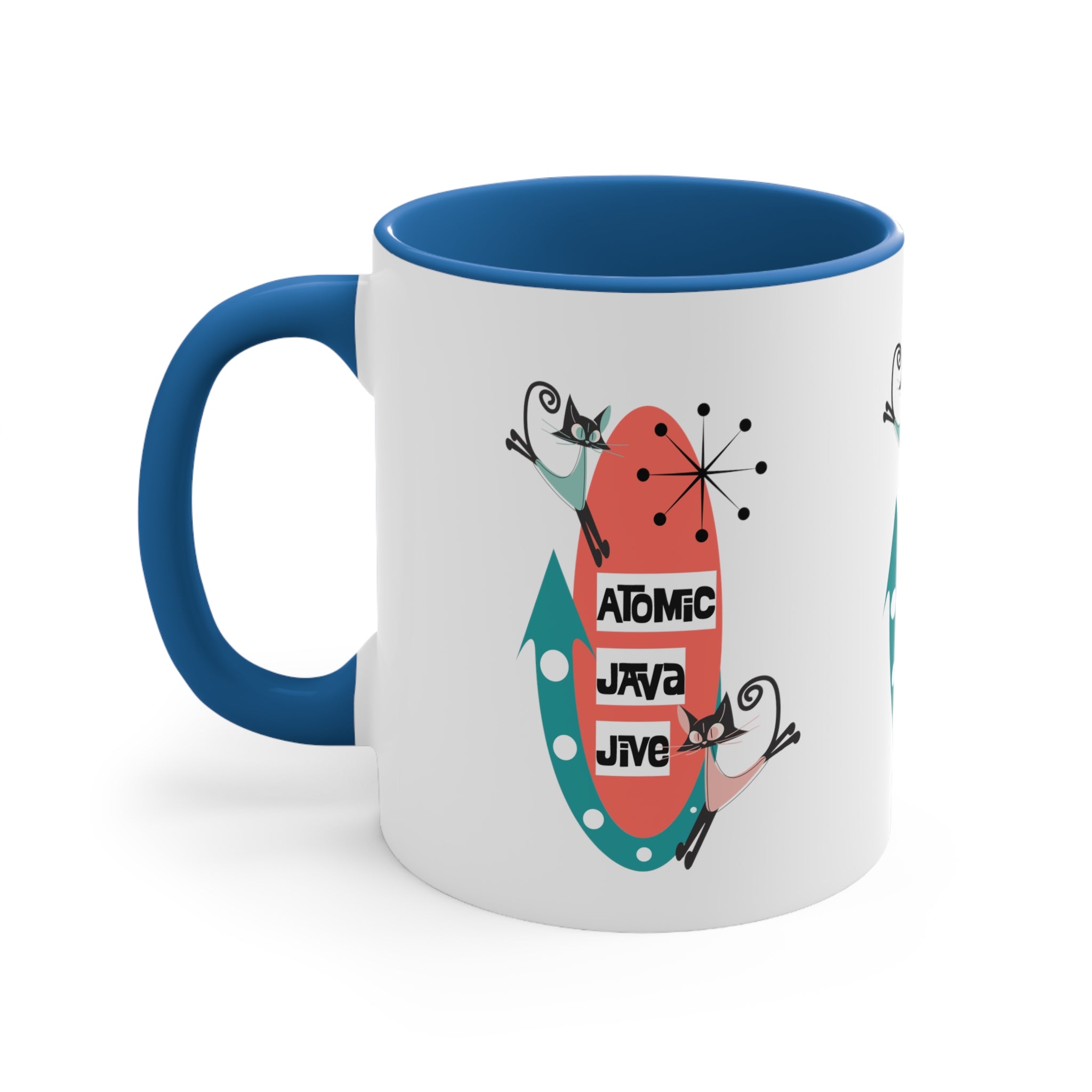 Atomic Cat, Mid Century Modern Coffee Mug For Coffee Lover, Atomic Java Jive, Kitschy Fun Gifts For Co-worker, Mom, Bestie - Mid Century Modern Gal