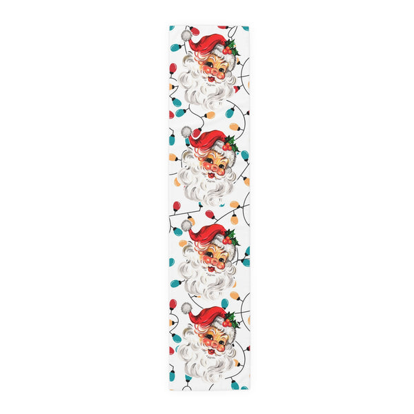 Whimsical Santa Table Runner - Holiday Decor, Christmas Tabletop, Festive Party Accent, Vintage Style, Cozy Gatherings