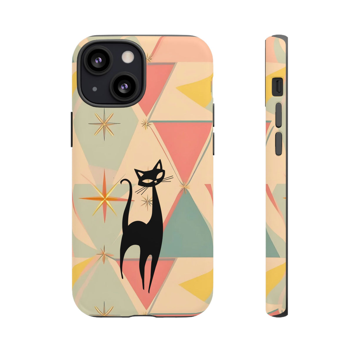 Atomic Cat Mid Mod Retro Cat Phone Case | Tough Cases with Vintage Vibe | Ideal for Cat Lovers