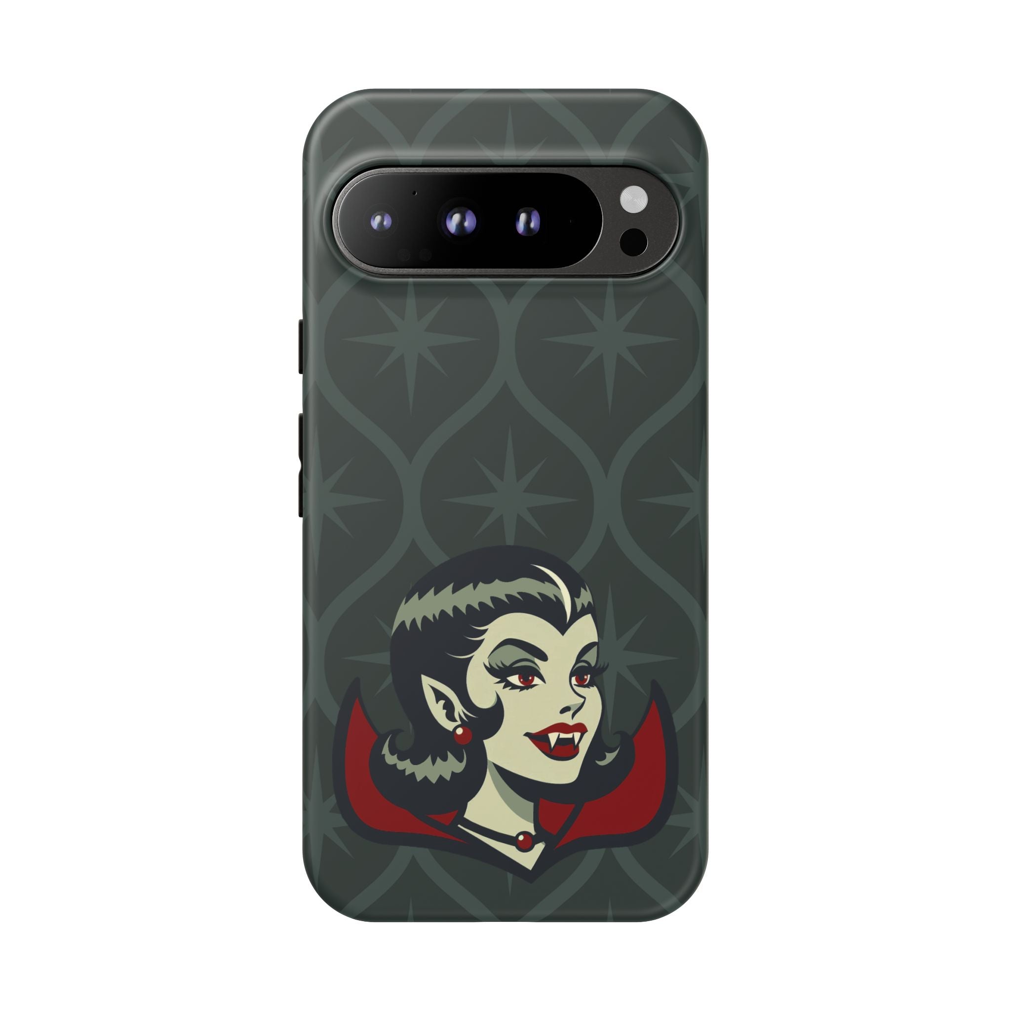 Vampire Dracula Girl Halloween Goth Horror Buff MCM Green Tough Phone Case