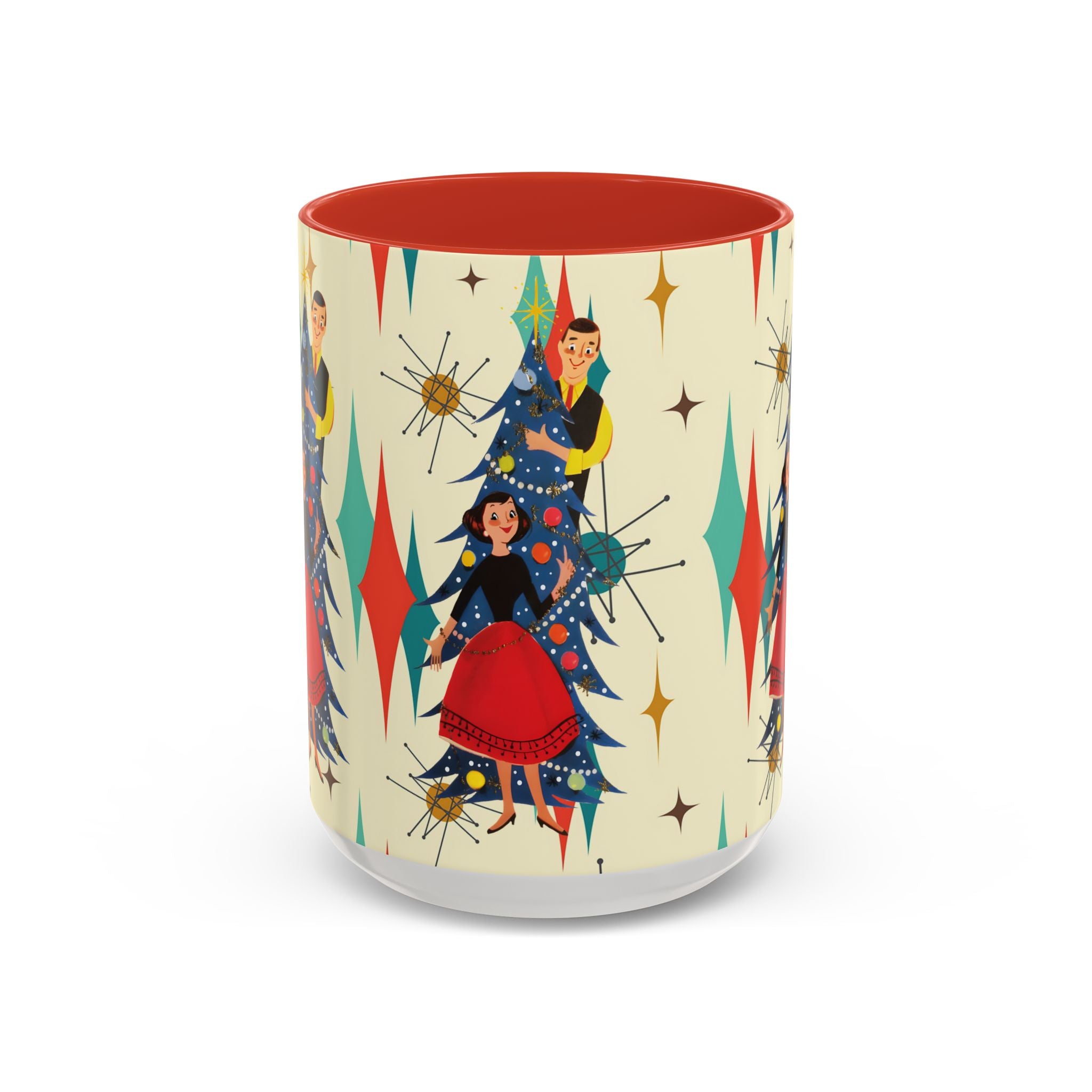 Mid Century Modern 50s Kitsch Christmas Starburst Coffee Mug - Mid Century Modern Gal
