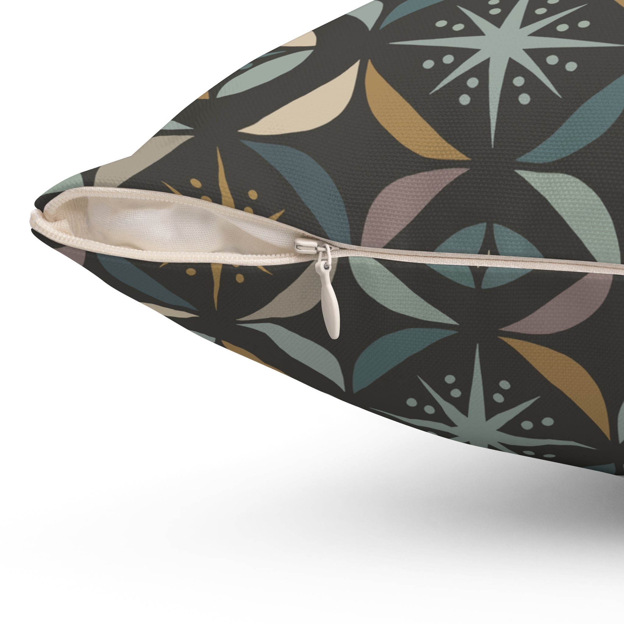 Mid Century Modern Elegant Gray Geometric Starburst Pillow Cover and Insert - Mid Century Modern Gal