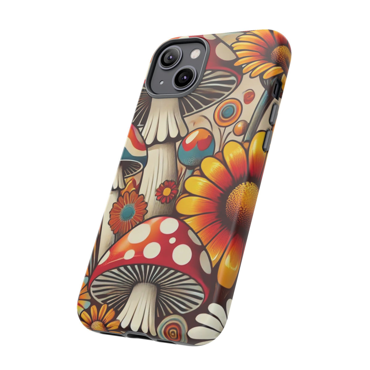 Colorful Mushroom Flower Phone Case - Boho Chic Design