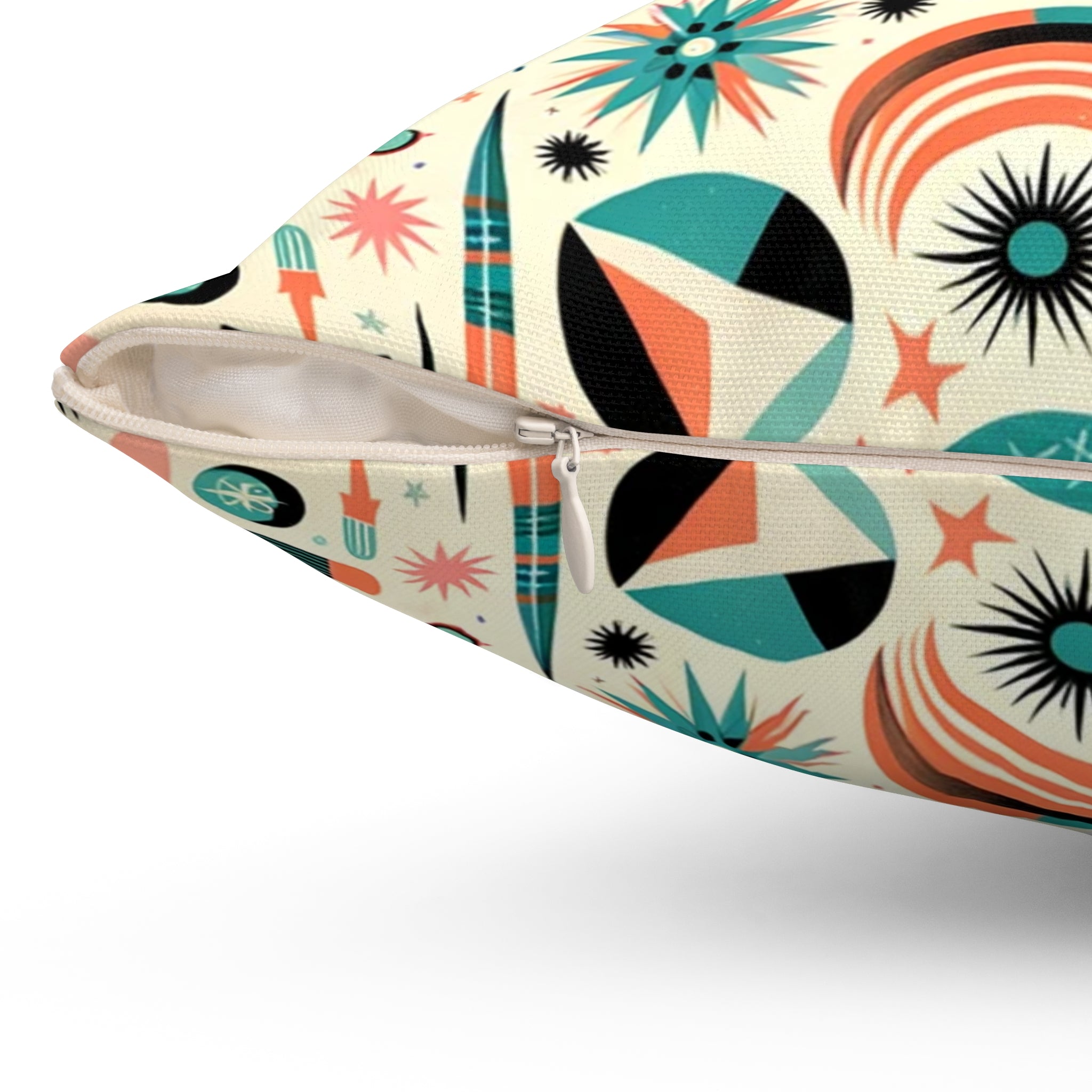 Mid Century Modern Atomic Cat, Retro Pillow And Insert - Mid Century Modern Gal