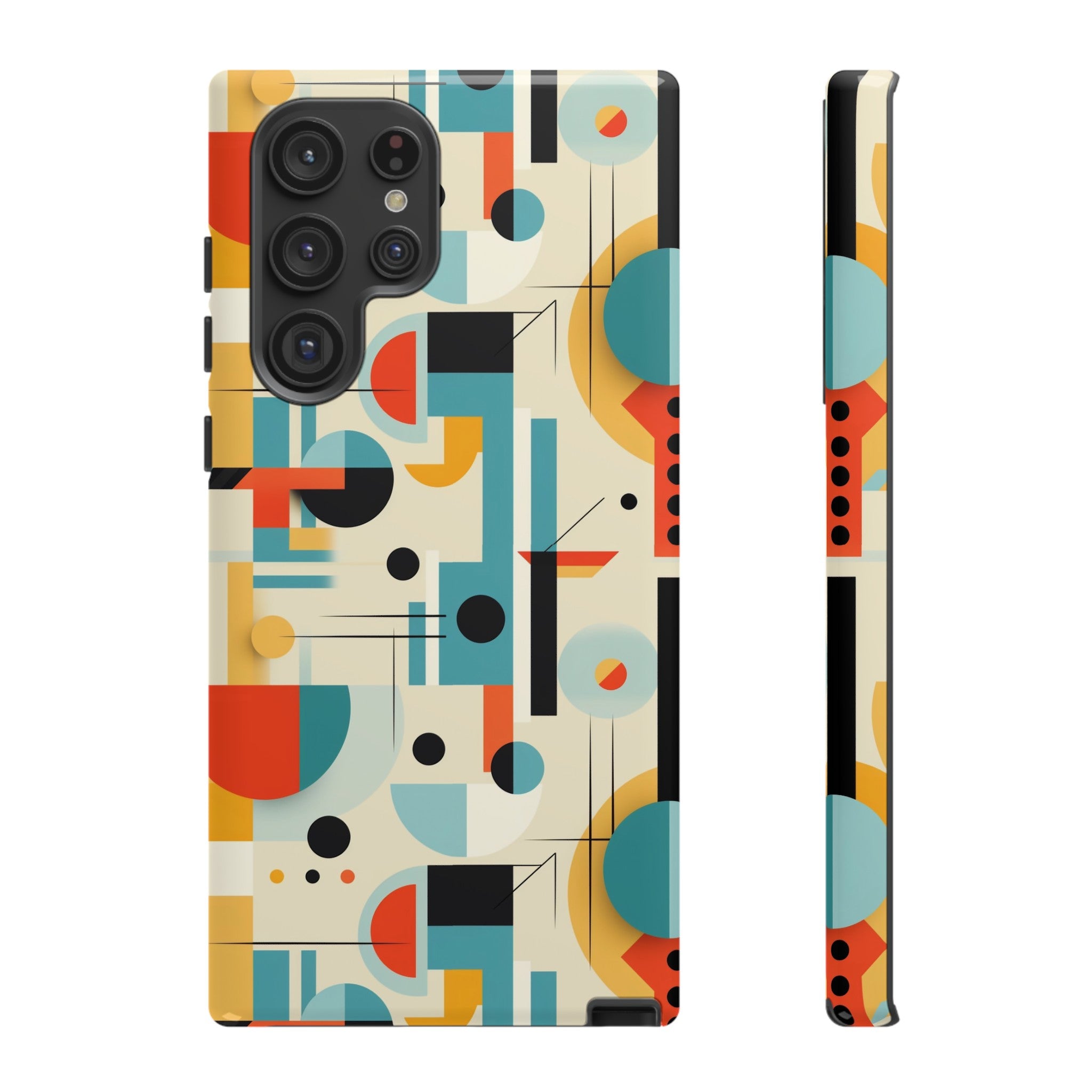 Bauhaus Designed Mid Mod Geometric Groovy Smart Phone, iPhone, Samsung Compatible Tough Cases