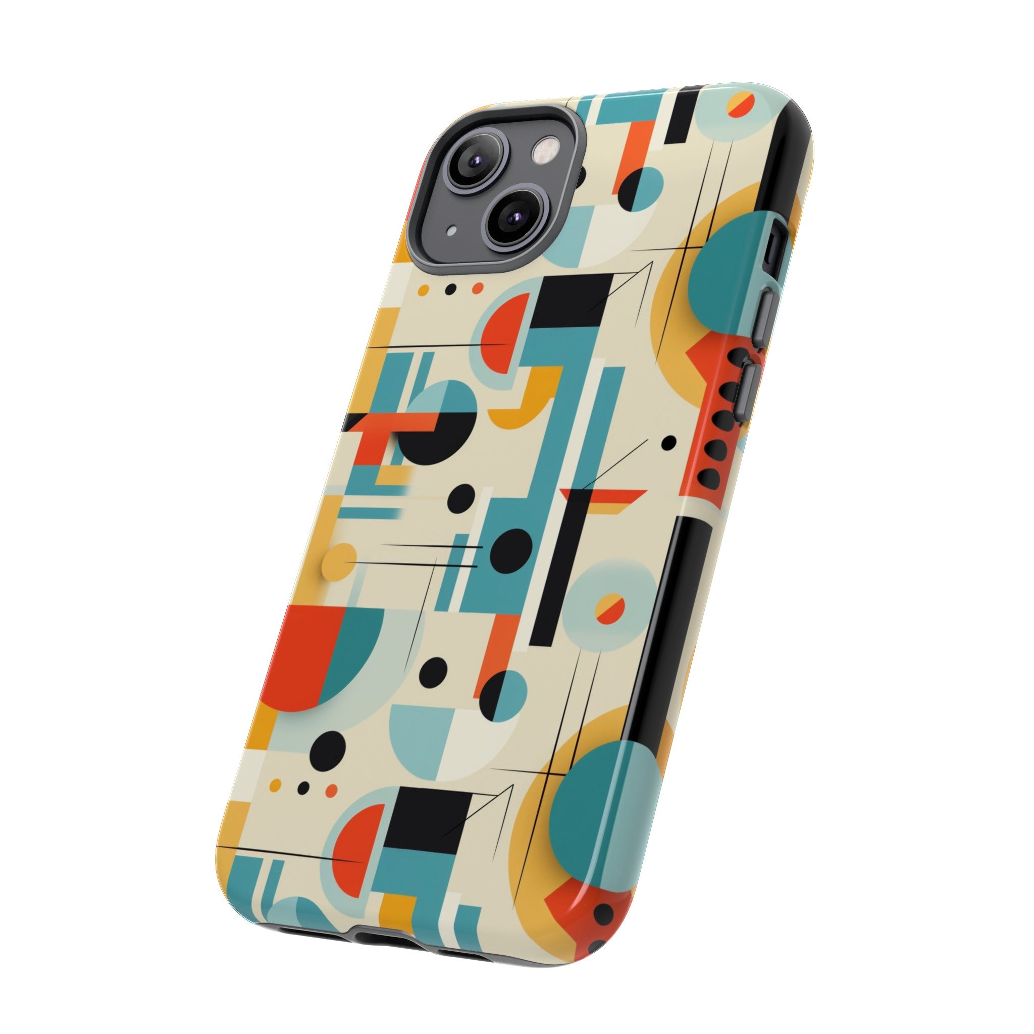 Bauhaus Designed Mid Mod Geometric Groovy Smart Phone, iPhone, Samsung Compatible Tough Cases