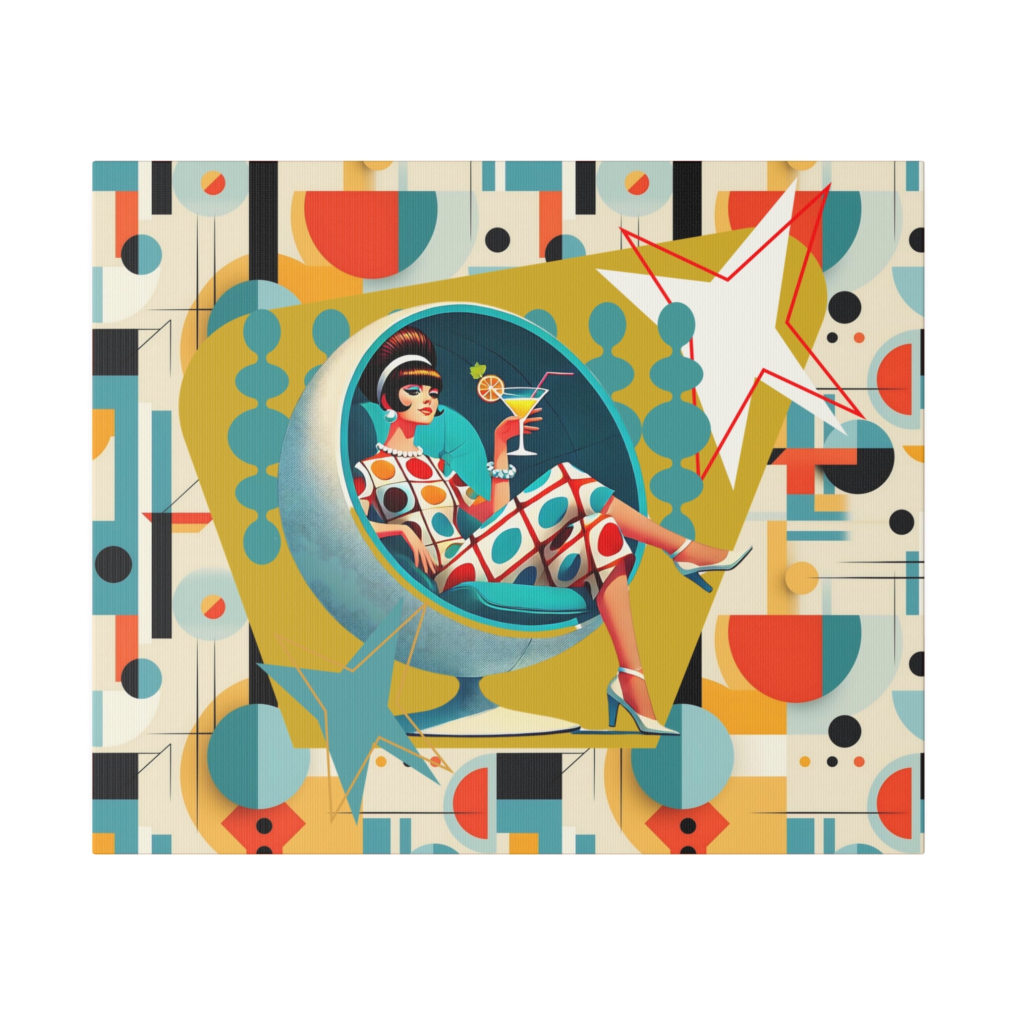 Mid Century Mod Gal, Modern Bauhaus Retro Wall Art - Mid Century Modern Gal