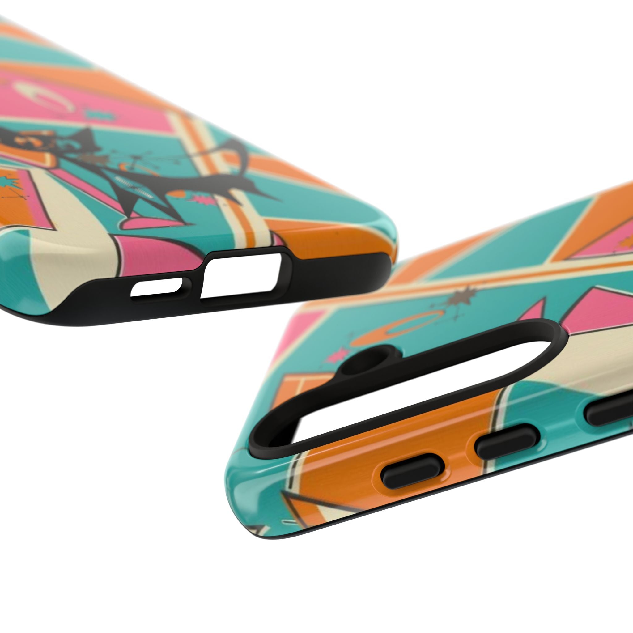 Atomic Cat Mid Mod Retro Cat Phone Case - Tough Cases for Stylish Cat Lovers